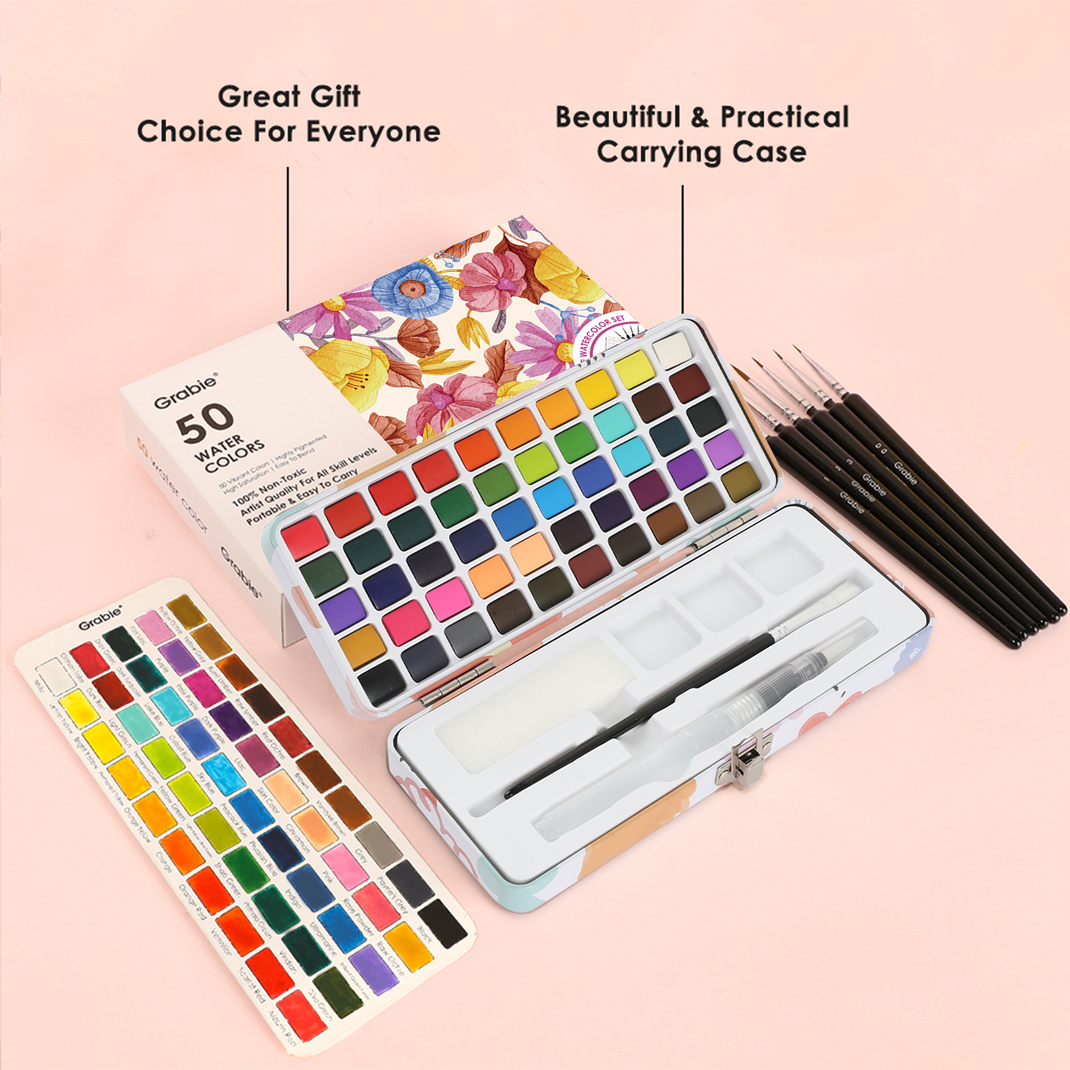 Watercolor Set Of 50 With Brush