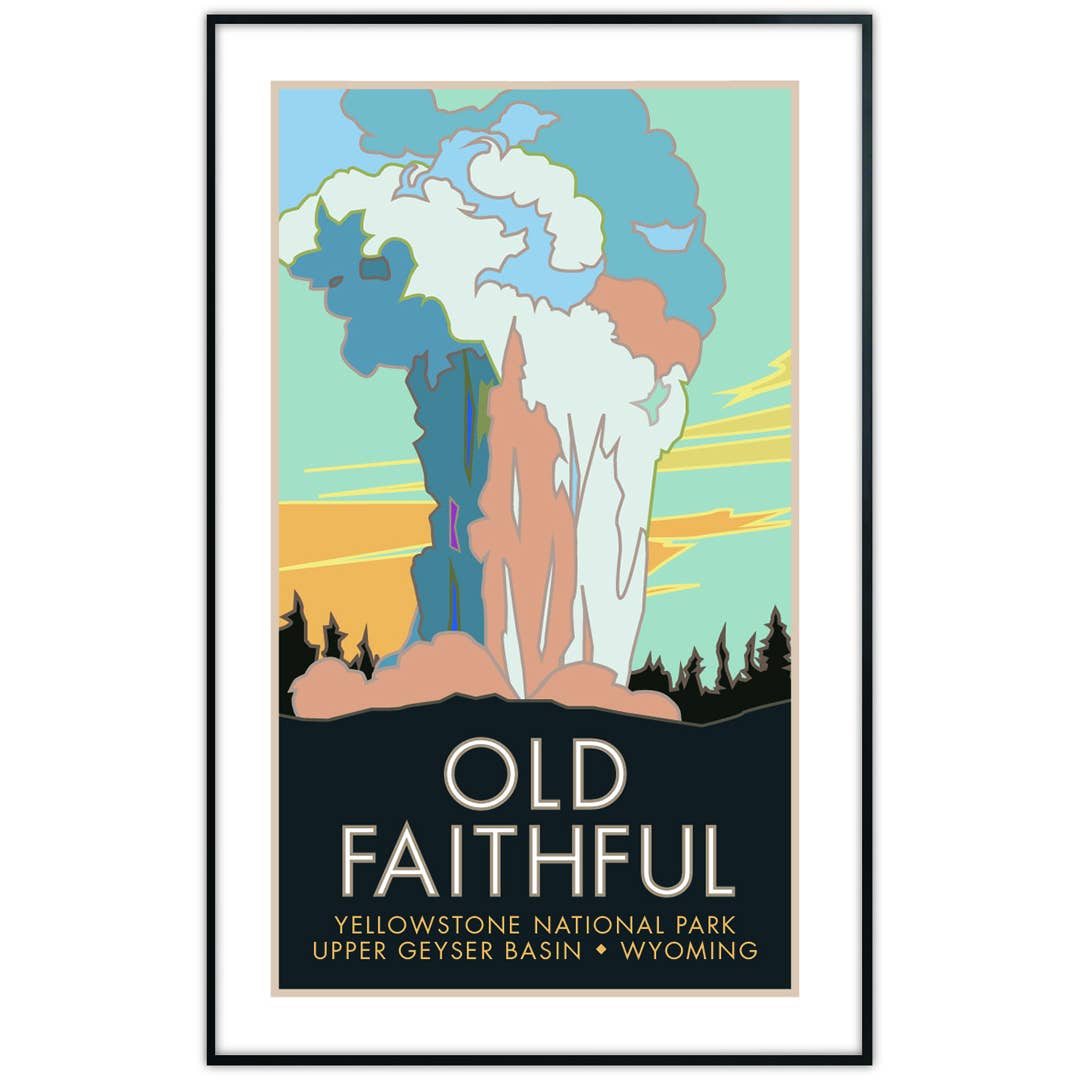 Old Faithful Yellowstone National Park Poster