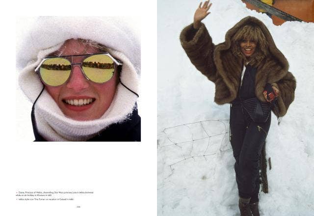 Person in a fur coat and sunglasses in the snow
