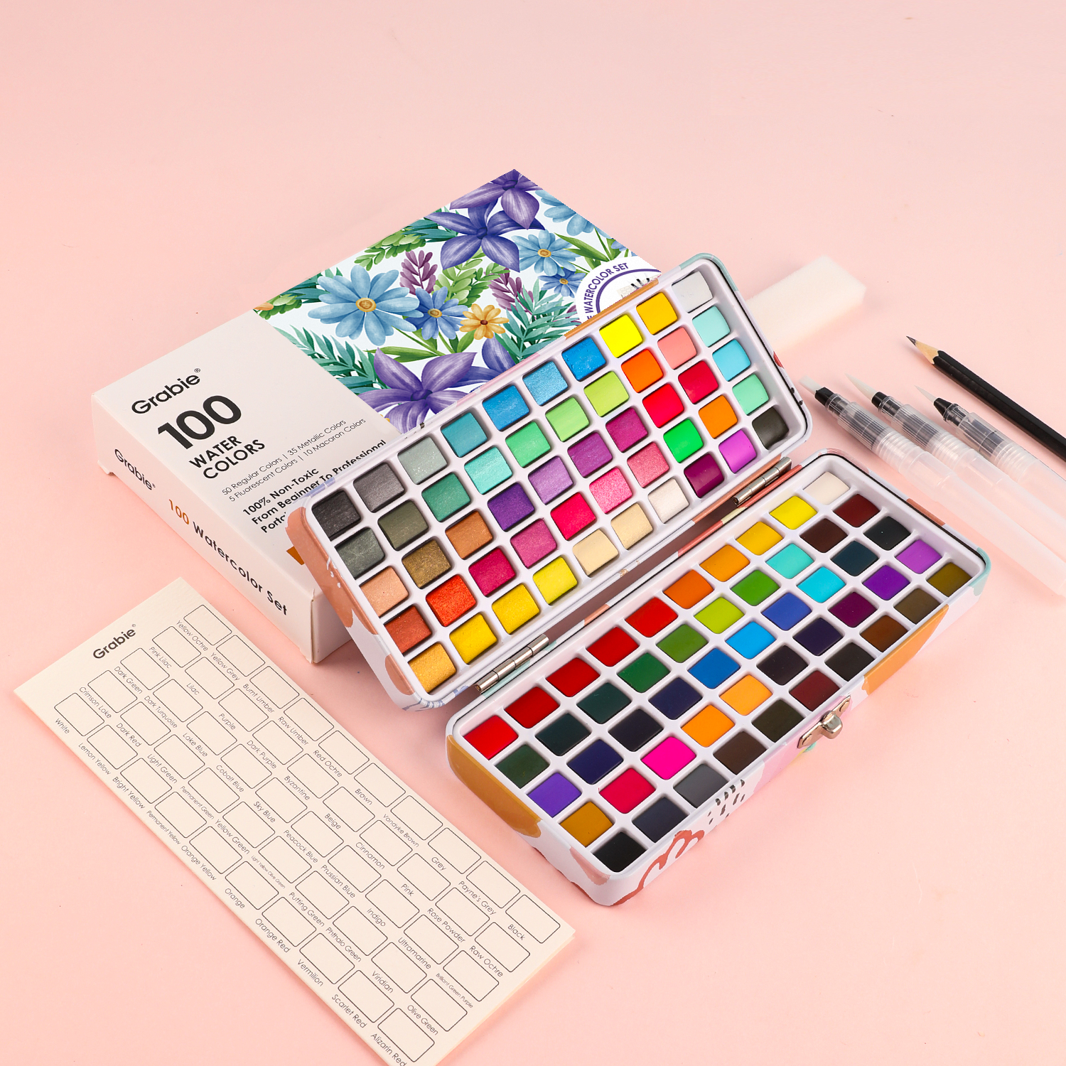 Watercolor Set of 100 With Brush