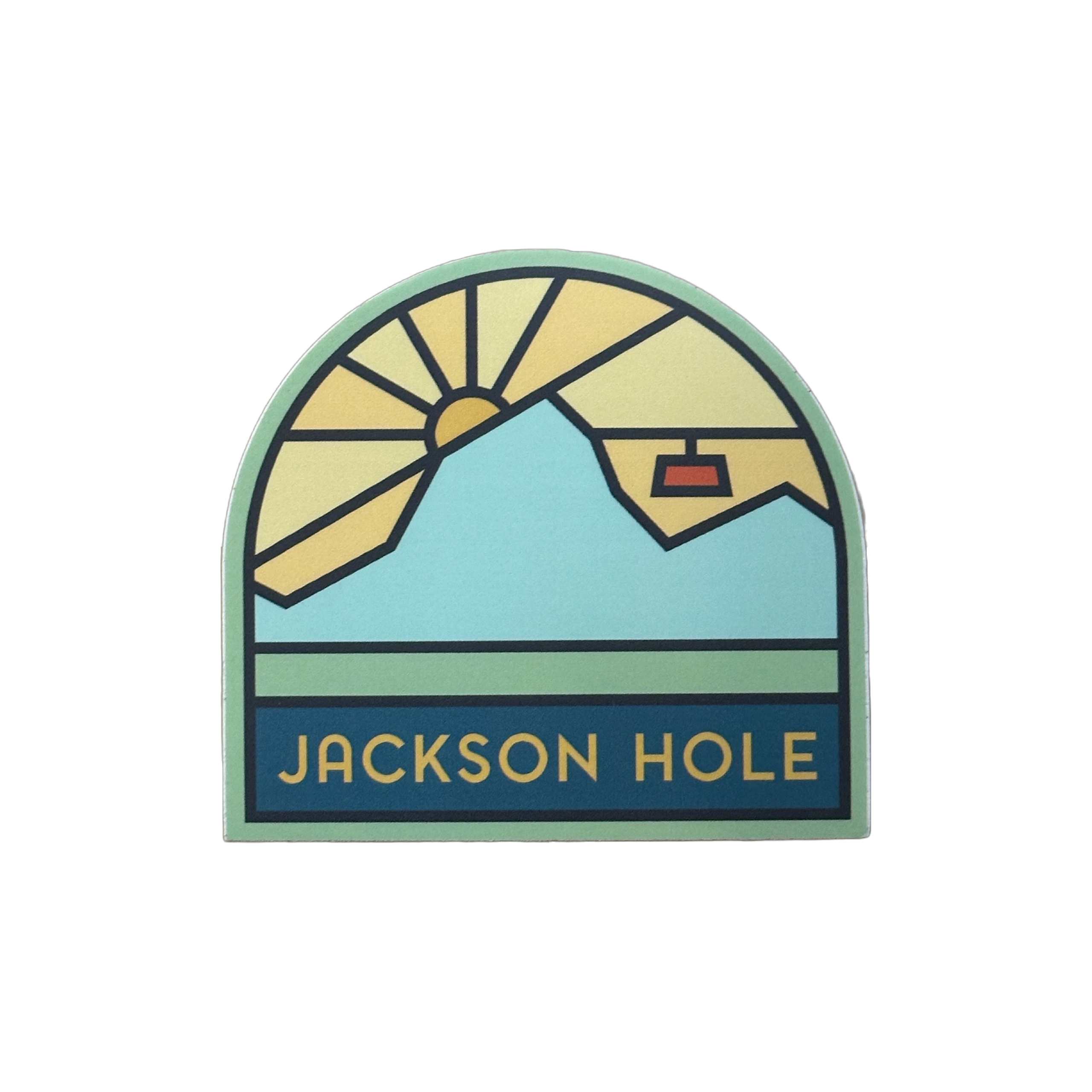Retro Jackson Hole Tram Sunset Sticker