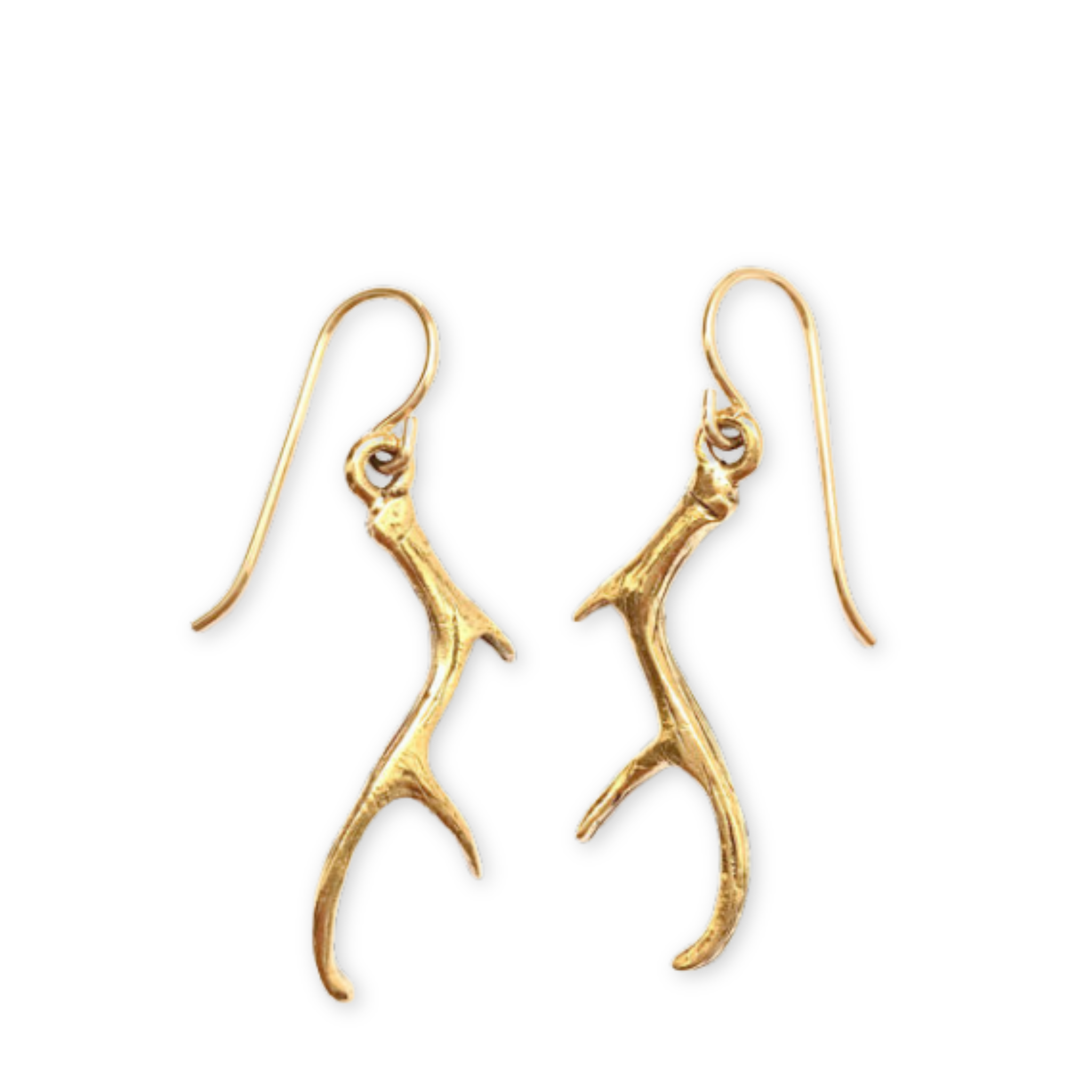 gold earrings with antlers