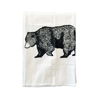 Bear Screen Printed Tea Towel