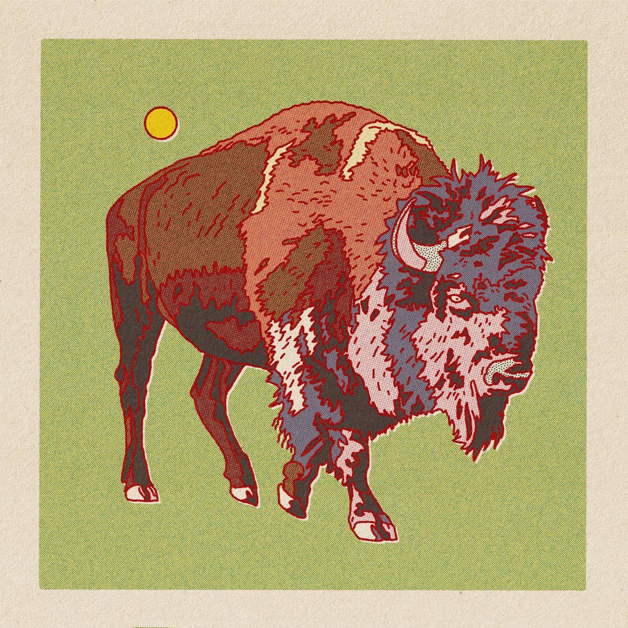 Walking bison Print