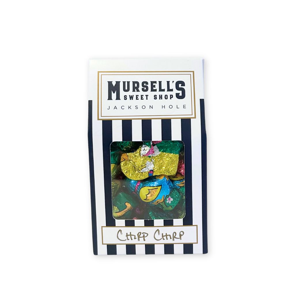 A small box of Mursell's Sweet Shop, chirp chirp milk chocolate chicks.
