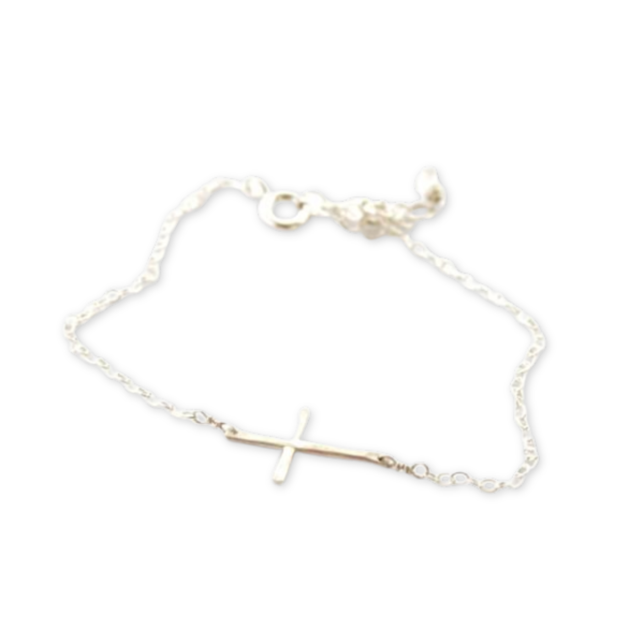 chain bracelet with a sideways cross