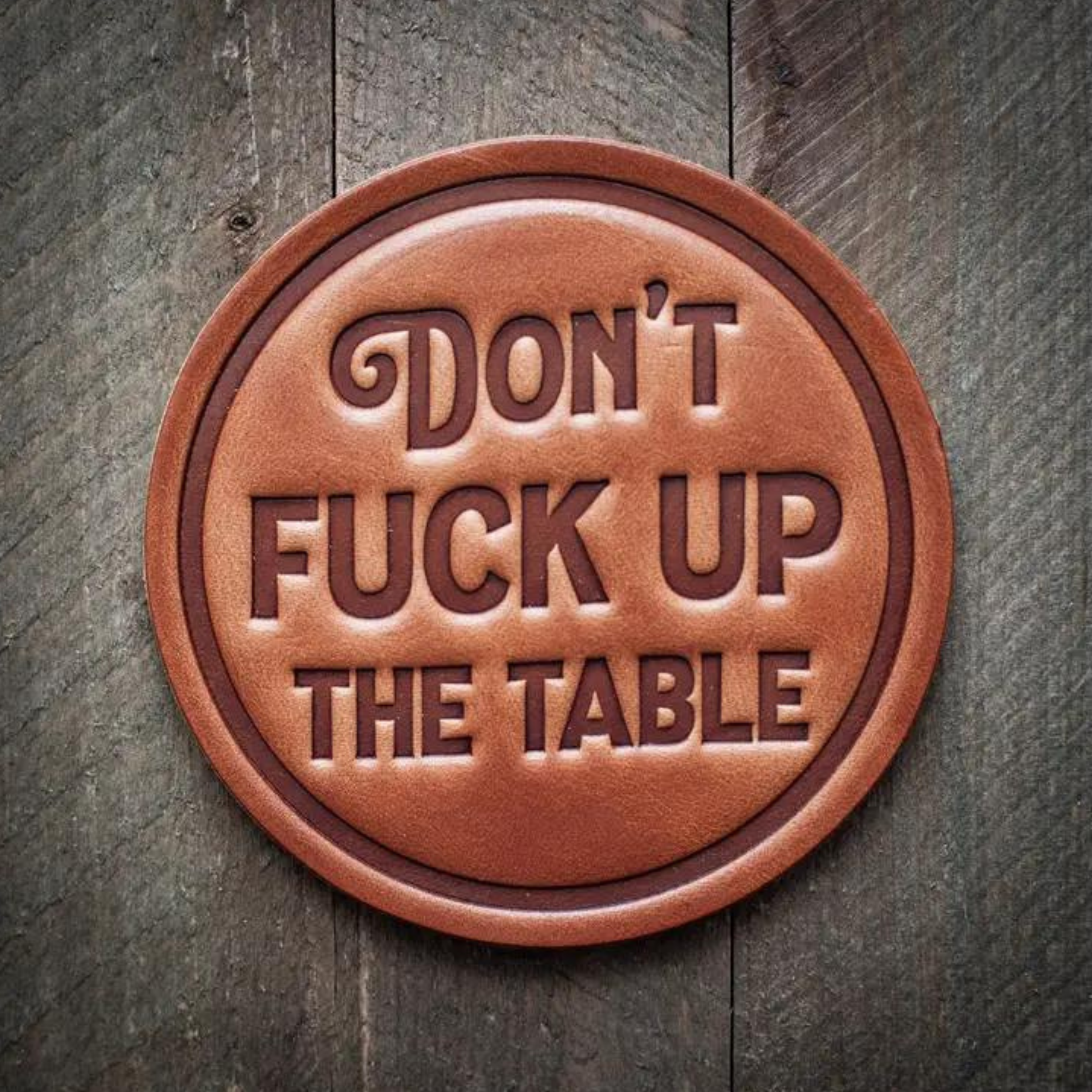 Don't F*ck Up the Table Leather Coaster