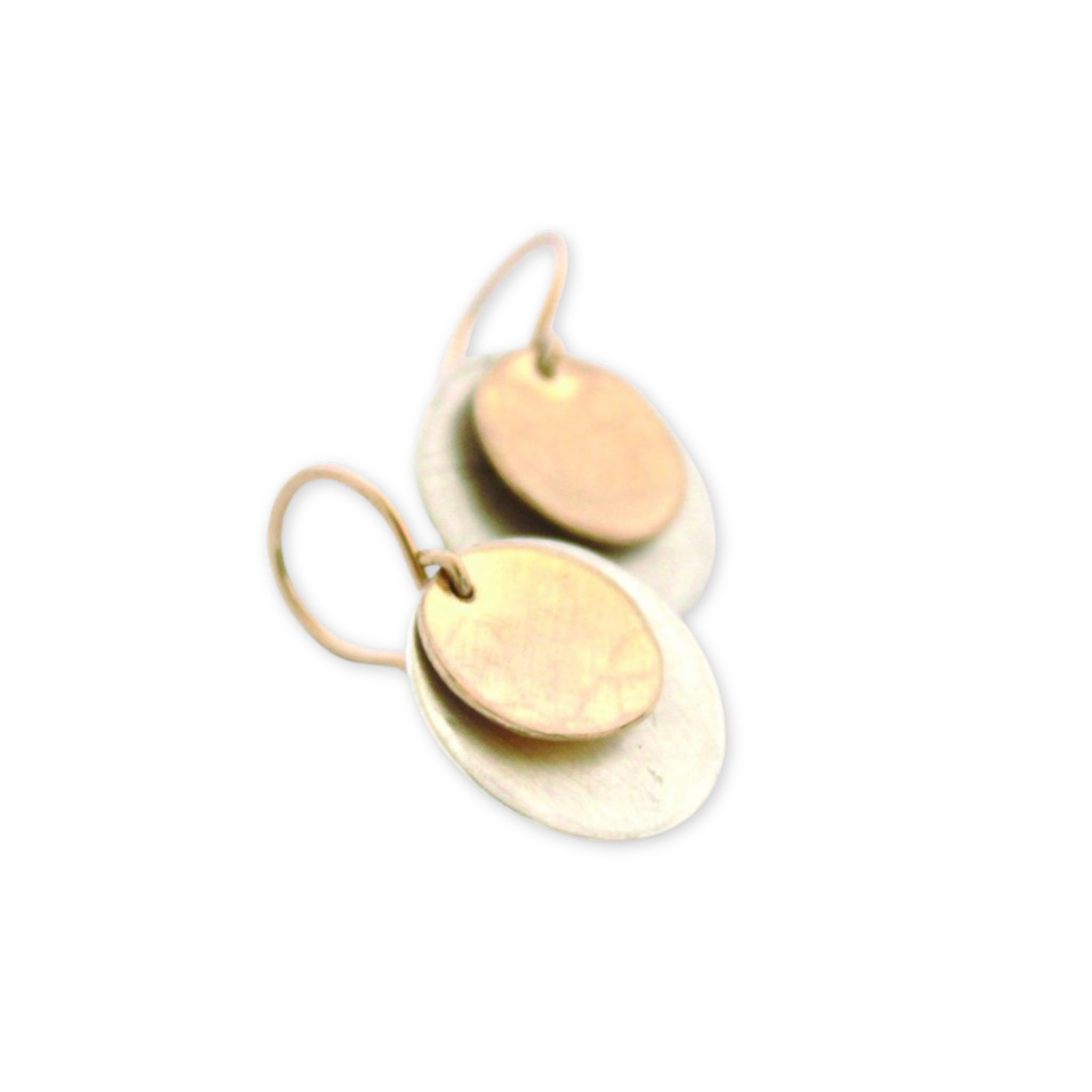 duo of flat round discs earrings