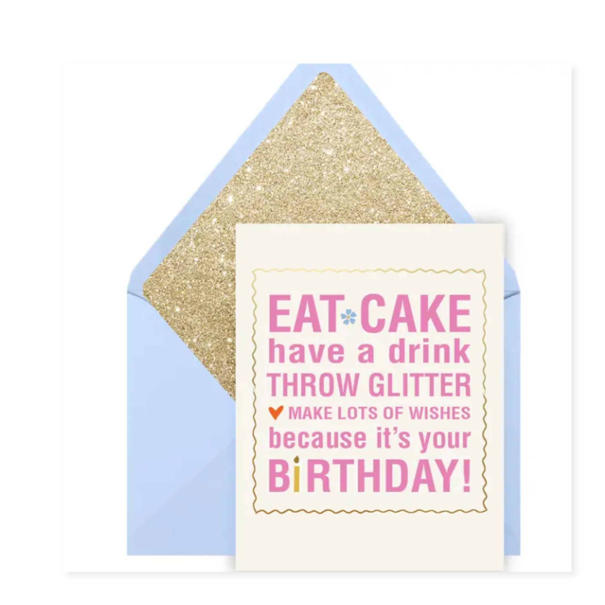 Eat Cake Throw Glitter Birthday Card