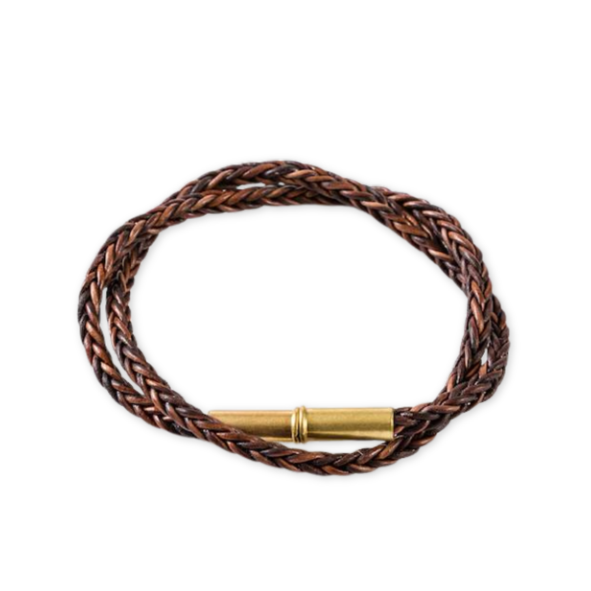 braided cord bracelet with a .22 caliber bullet clasp