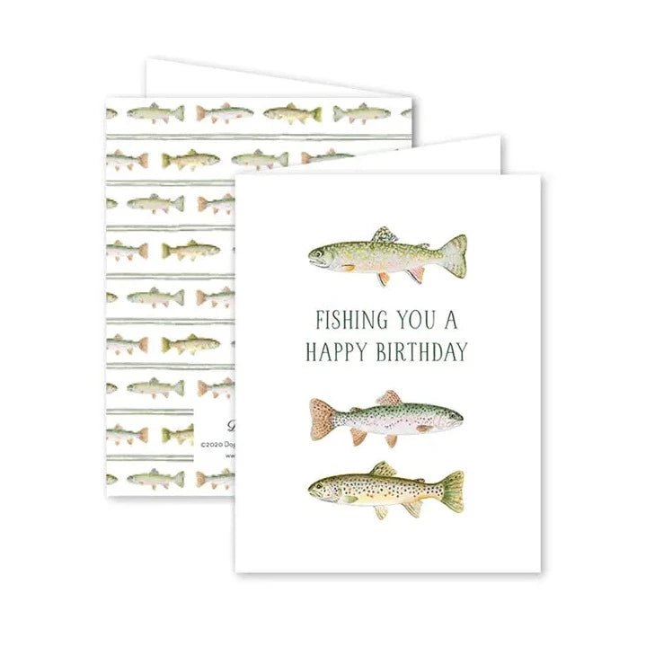 Fly Fishing Trout Birthday Card