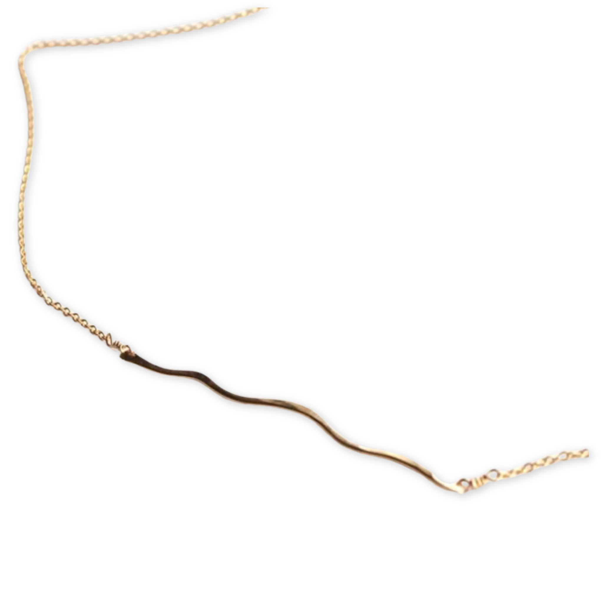 necklace with a chain and wavy bar