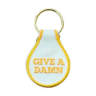 Give a Damn Embroidered Key Tag