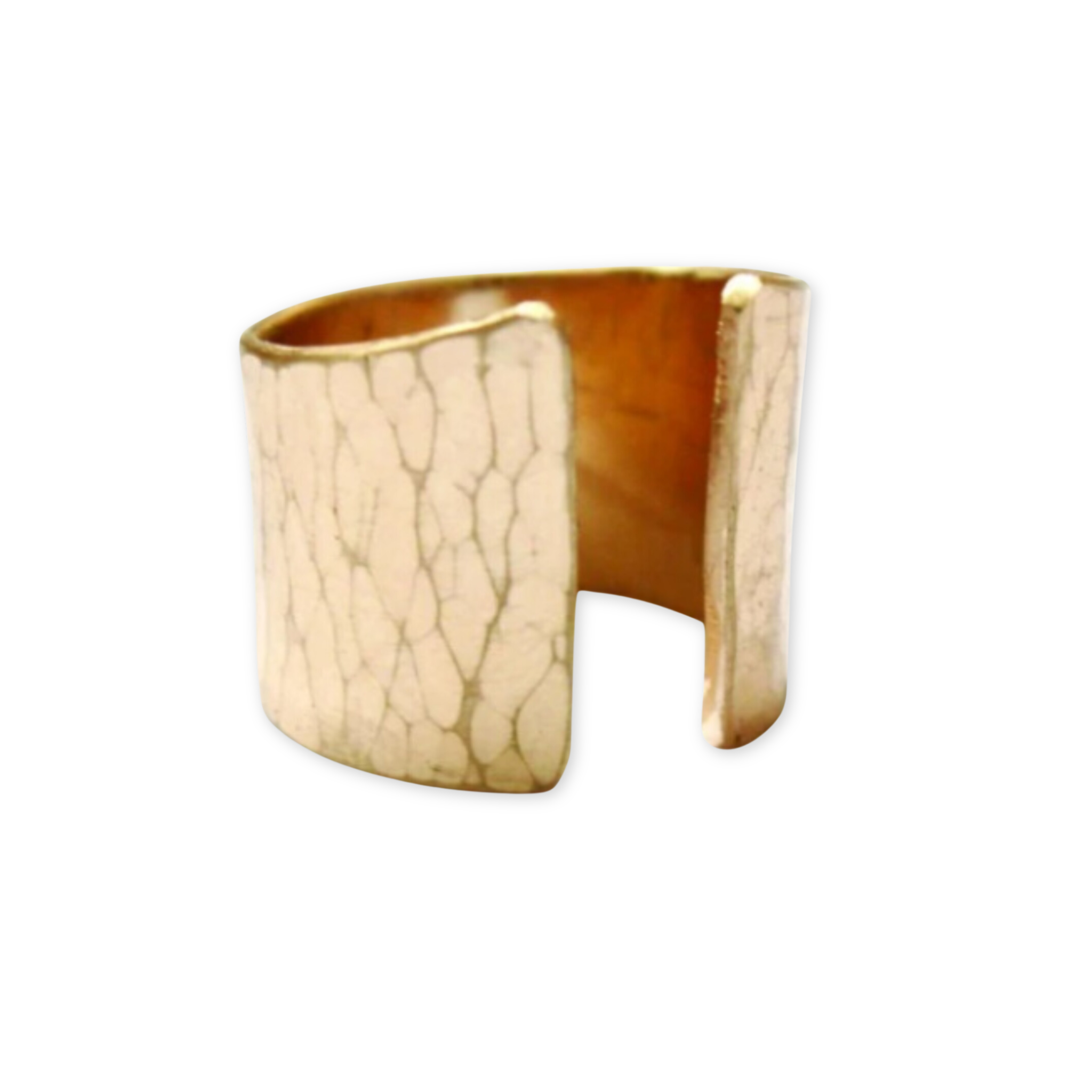 gold hammered cuff ring