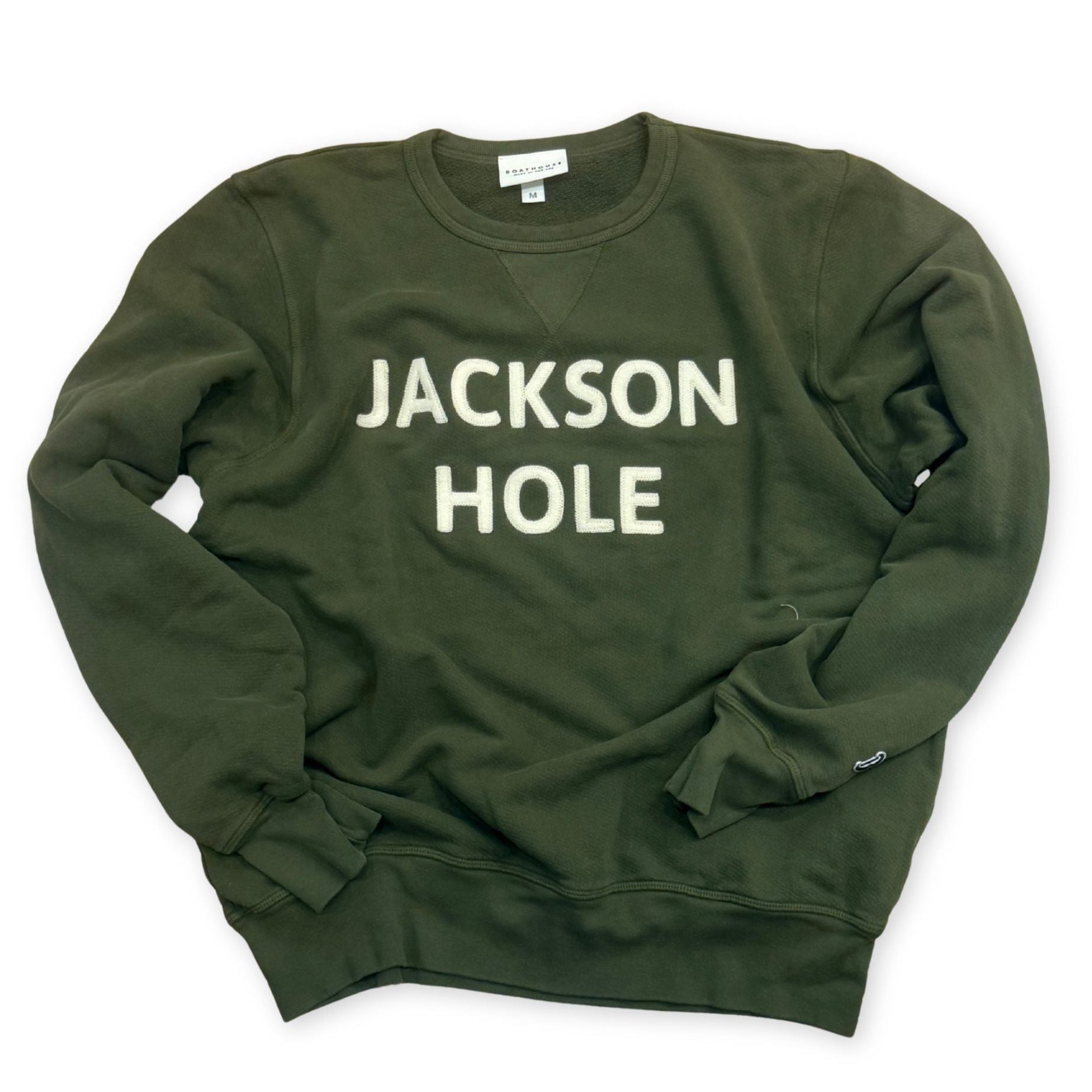 Green Crewneck in green with Jackson Hole in white
