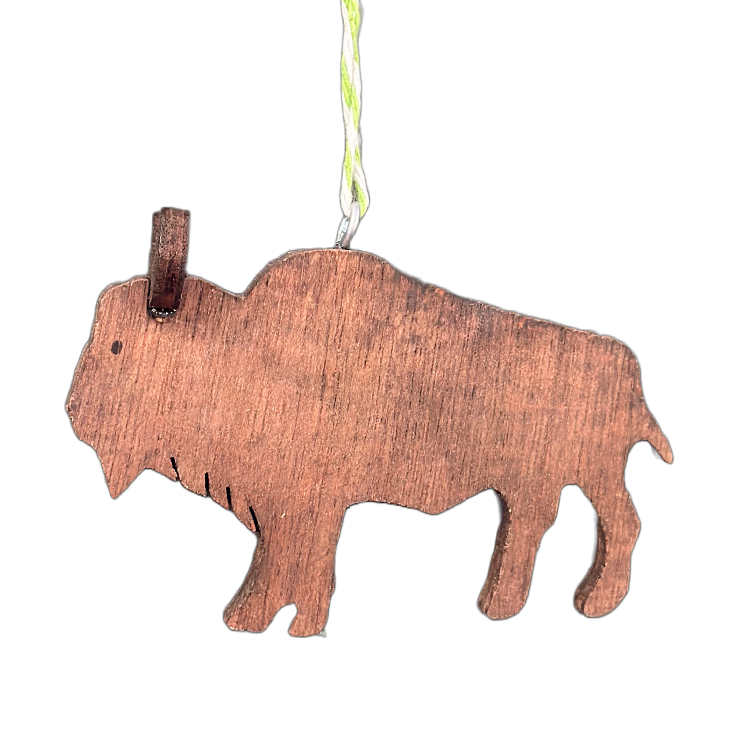 Hand Crafted Wood Bison Ornament