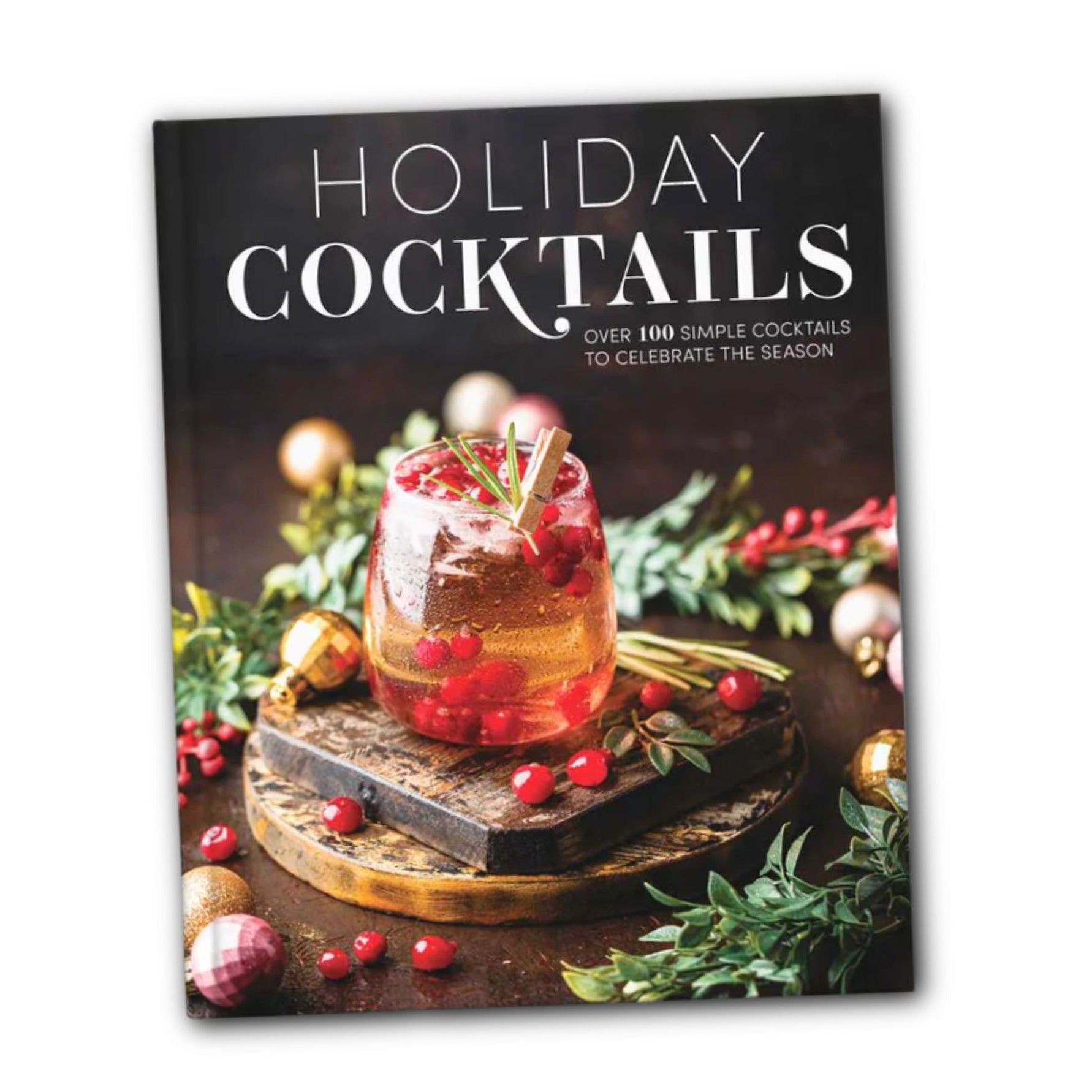 Image of a book with an image of a holiday drink.