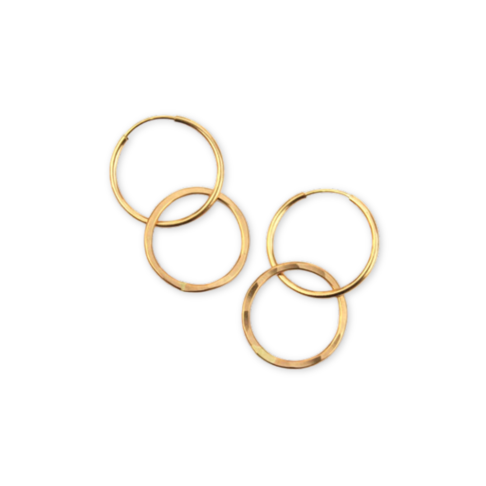 two interlocking circle hoop earrings