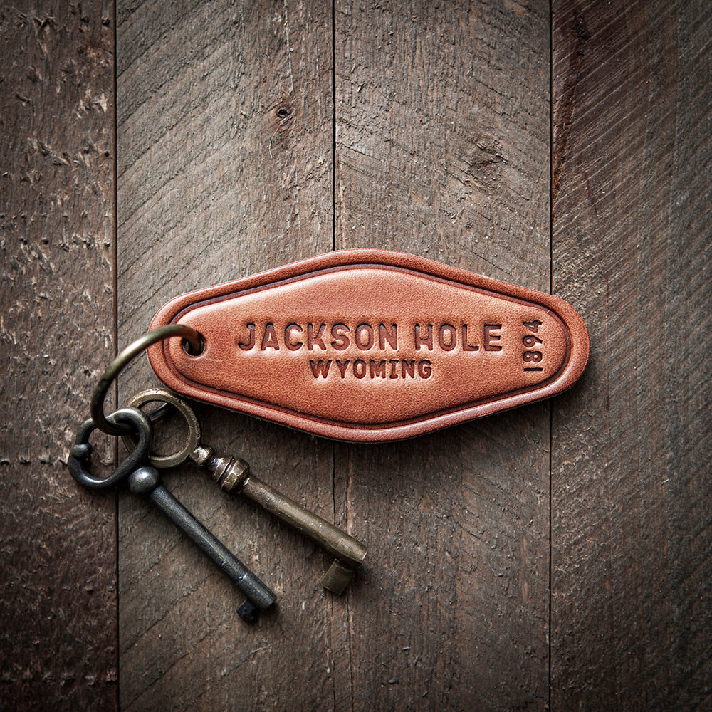 Jackson Hole Leather Keychain Motel Style