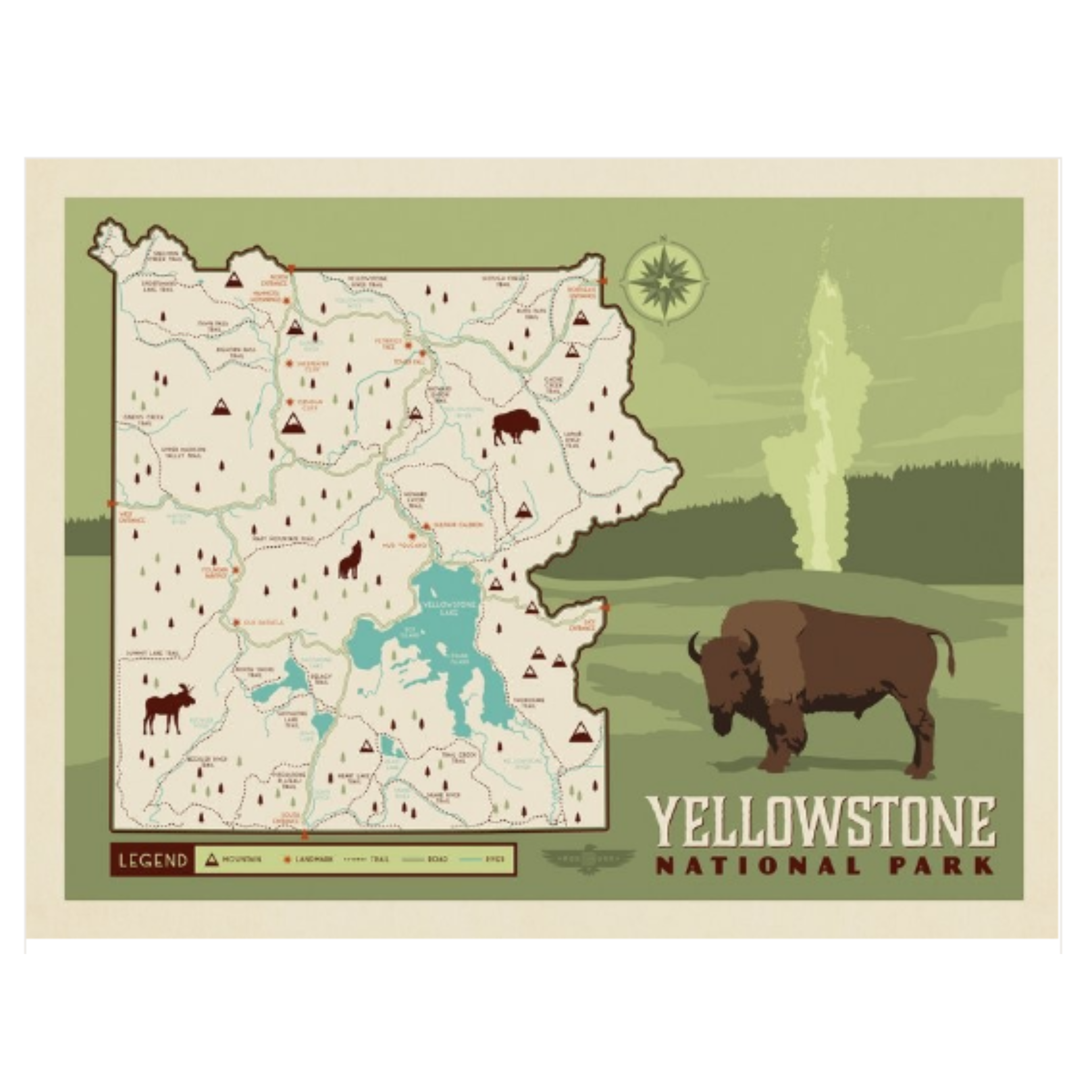 Yellowstone National Park Map All Day Yellowstone Park National Park