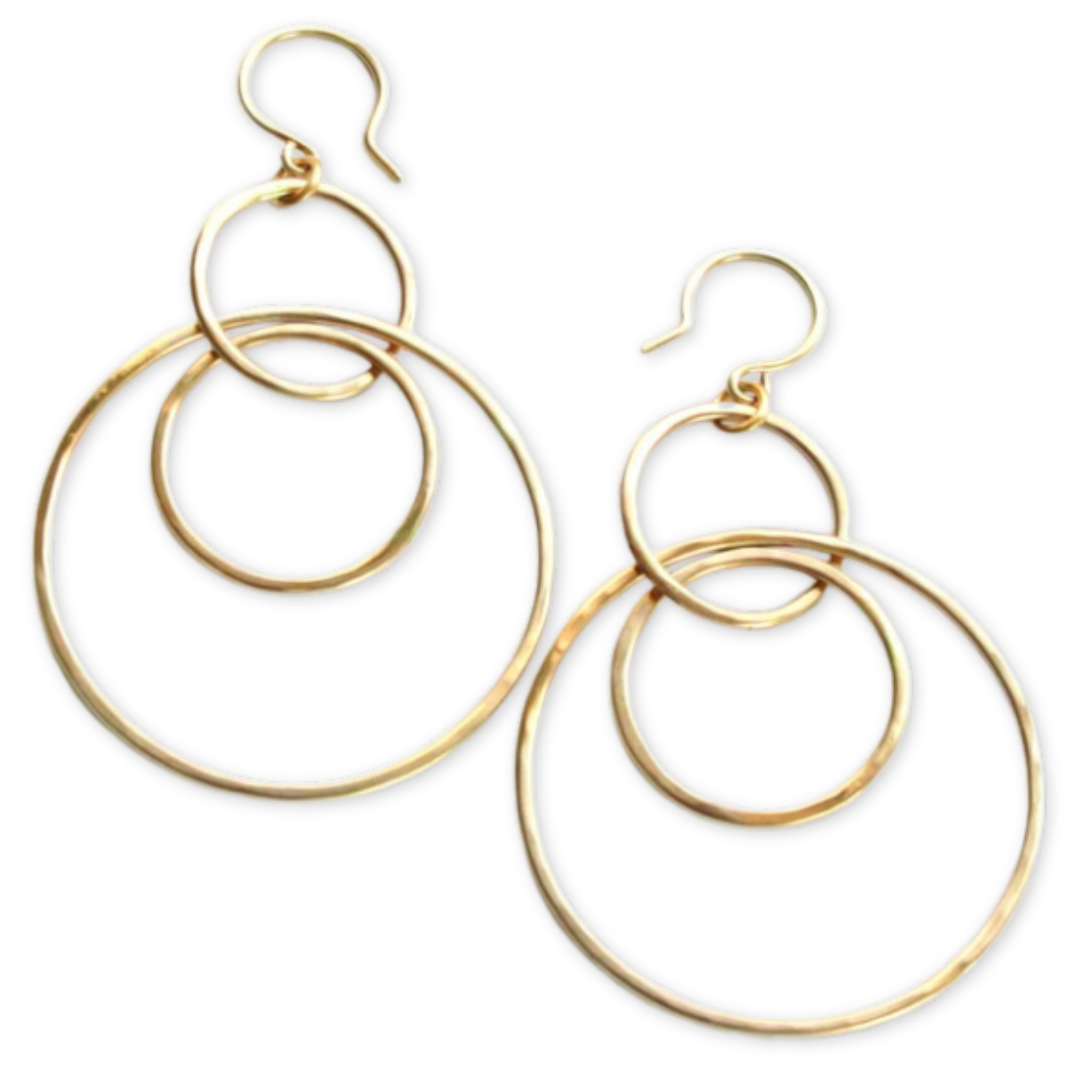 pair of earrings with 3 interlocked circles