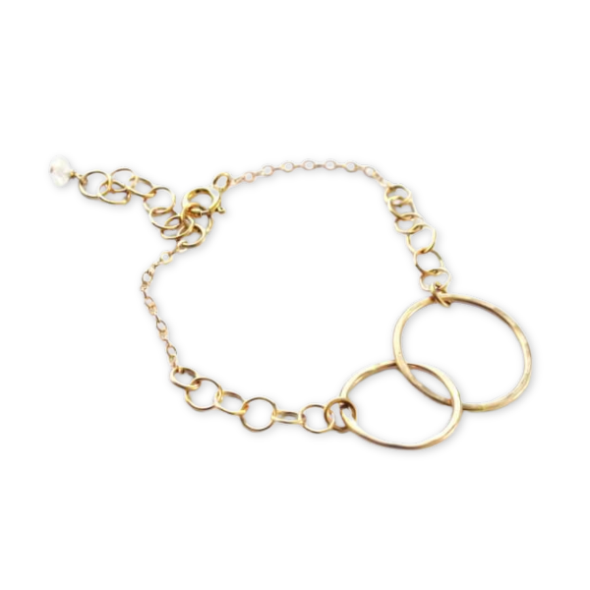 locking circles bracelet with an adjustable chain