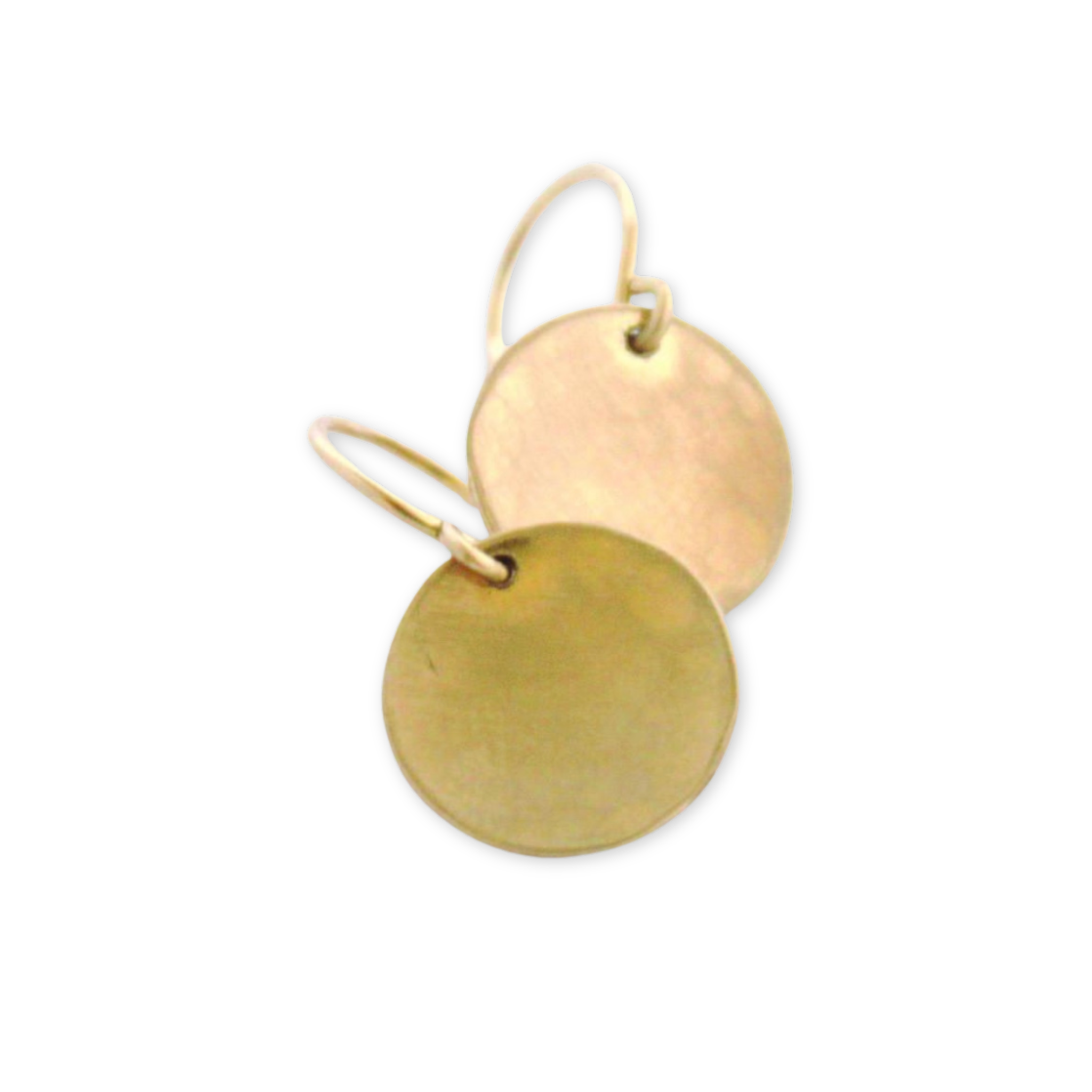 small hammered disc earrings with a satin finish