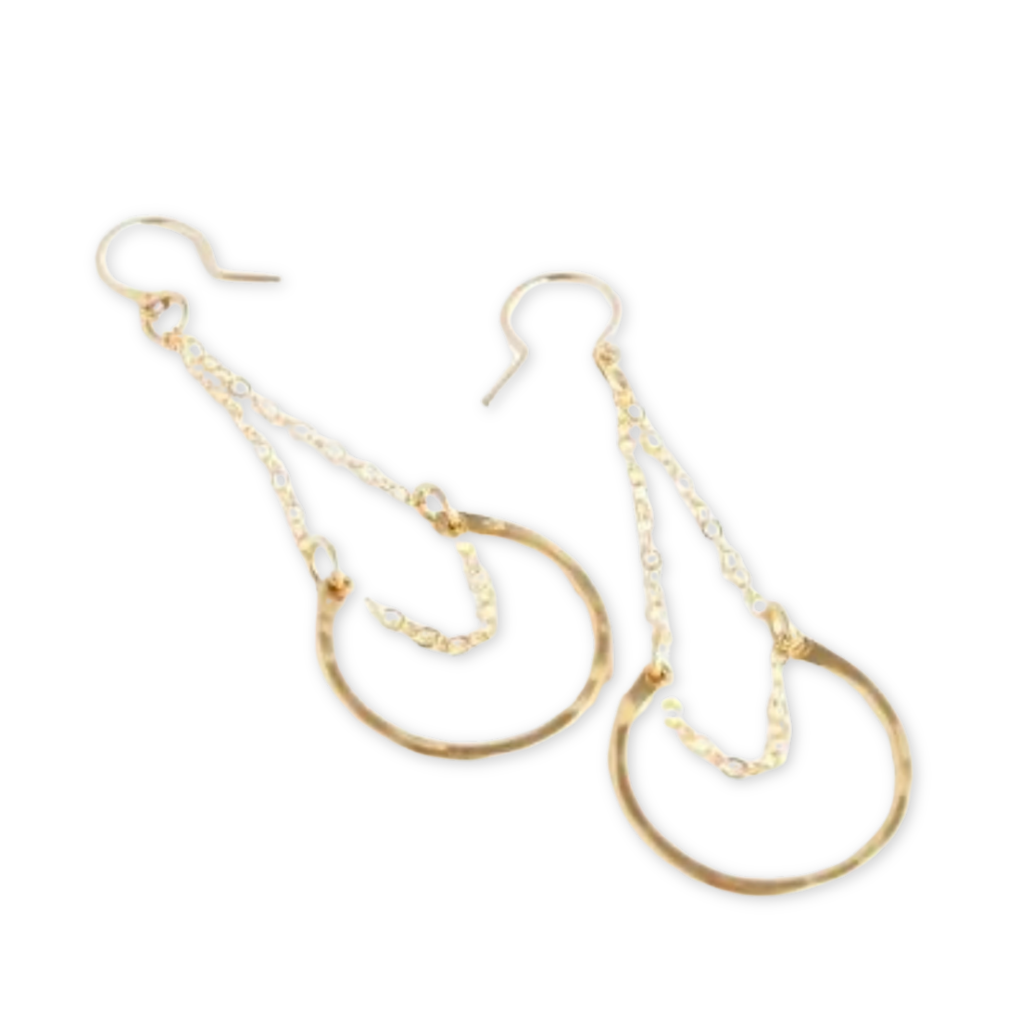 horseshoe inspired earrings on a dainty chain