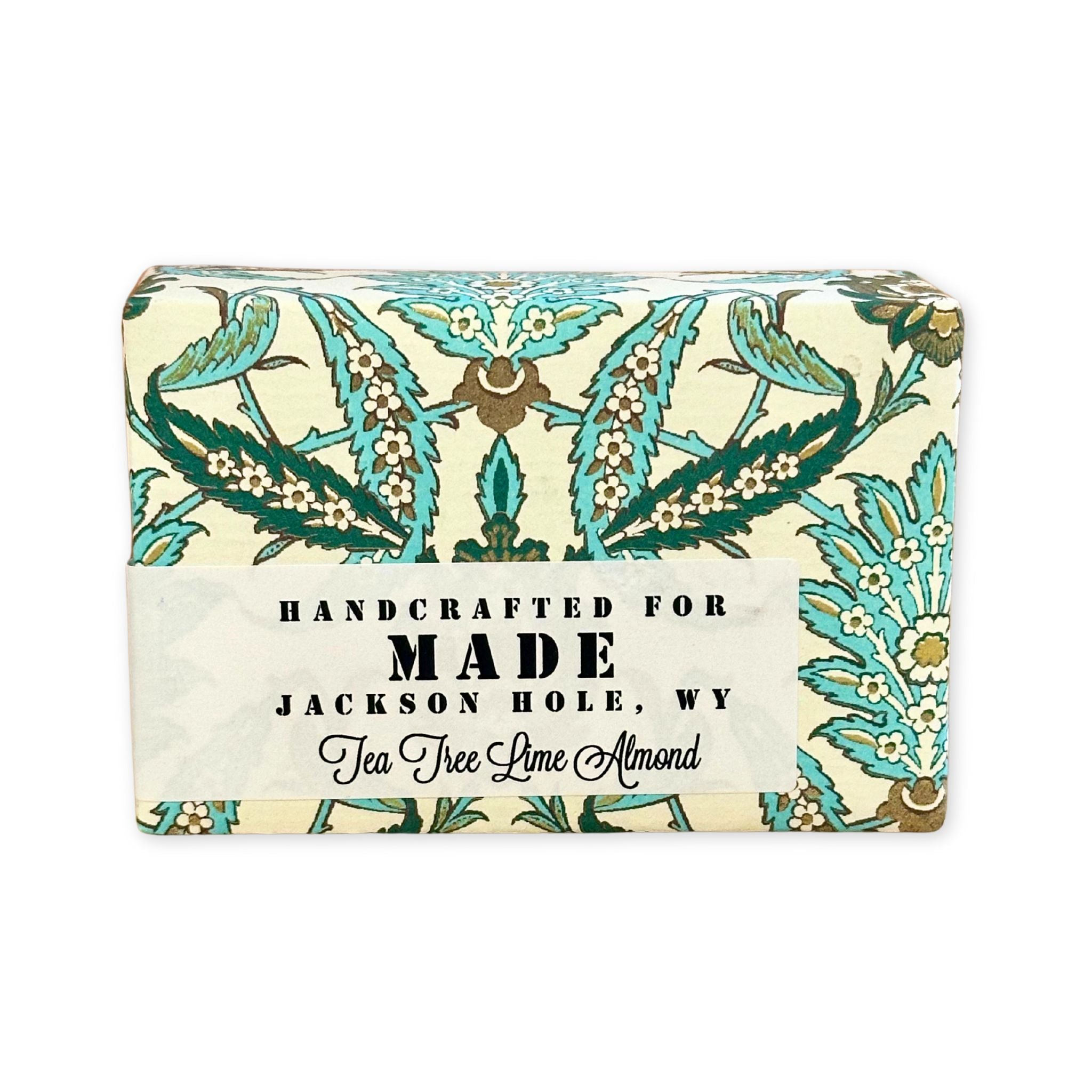 tea tree lime and almond scented bar soap