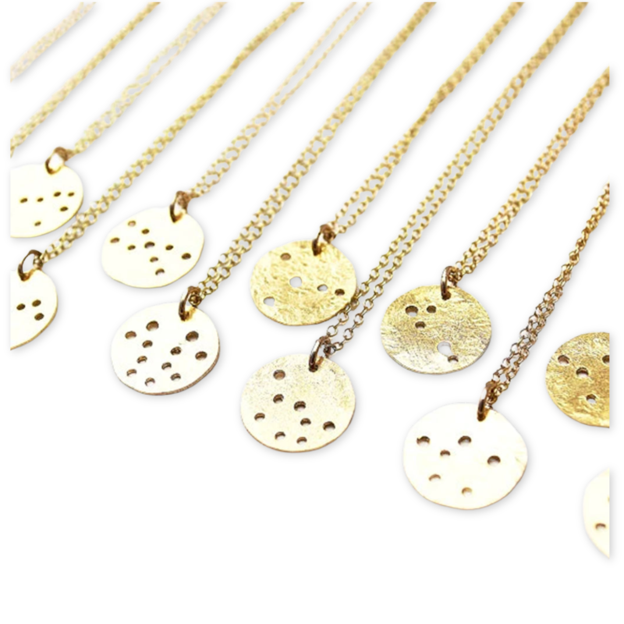gold necklace with constellation design