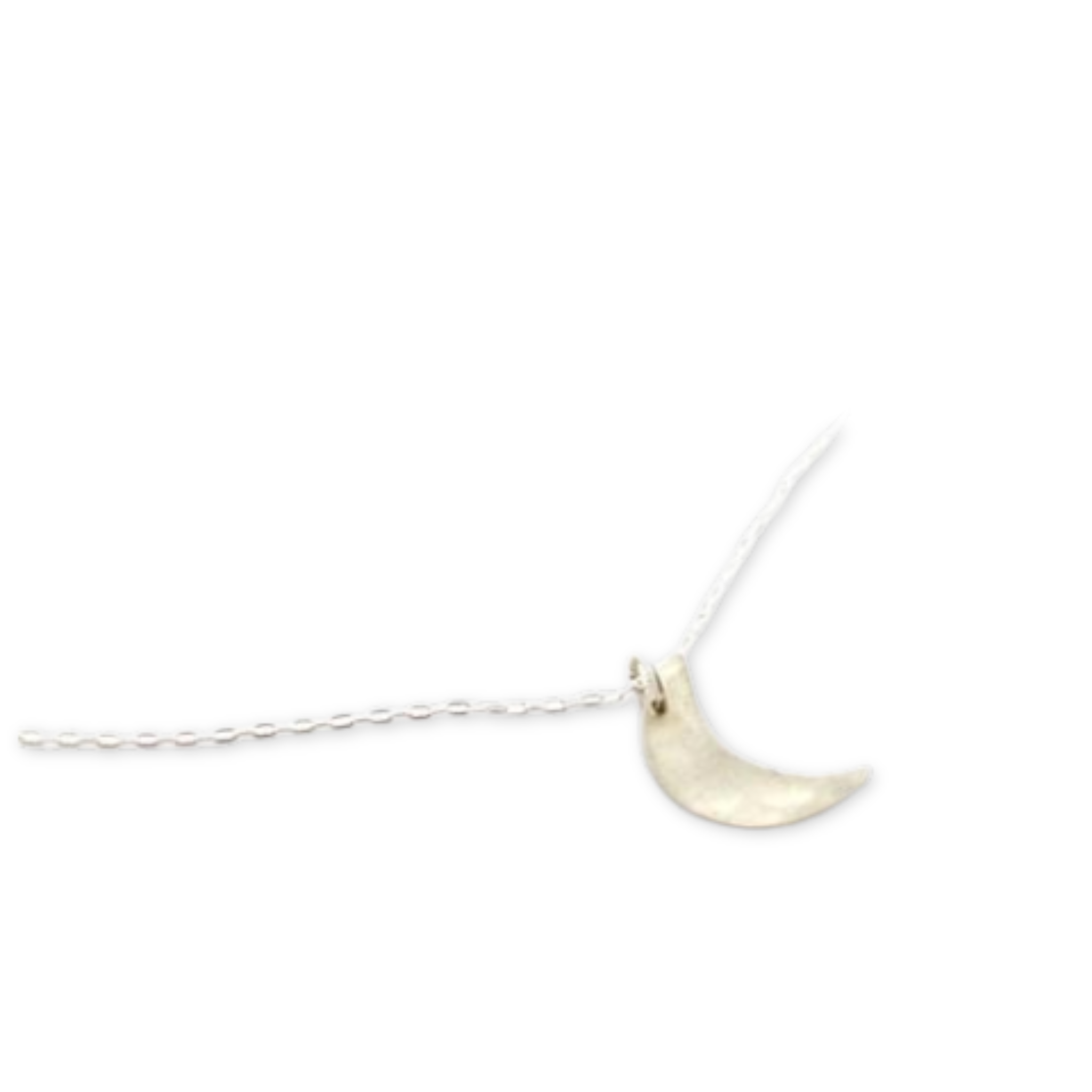 necklace with a crescent moon on a chain