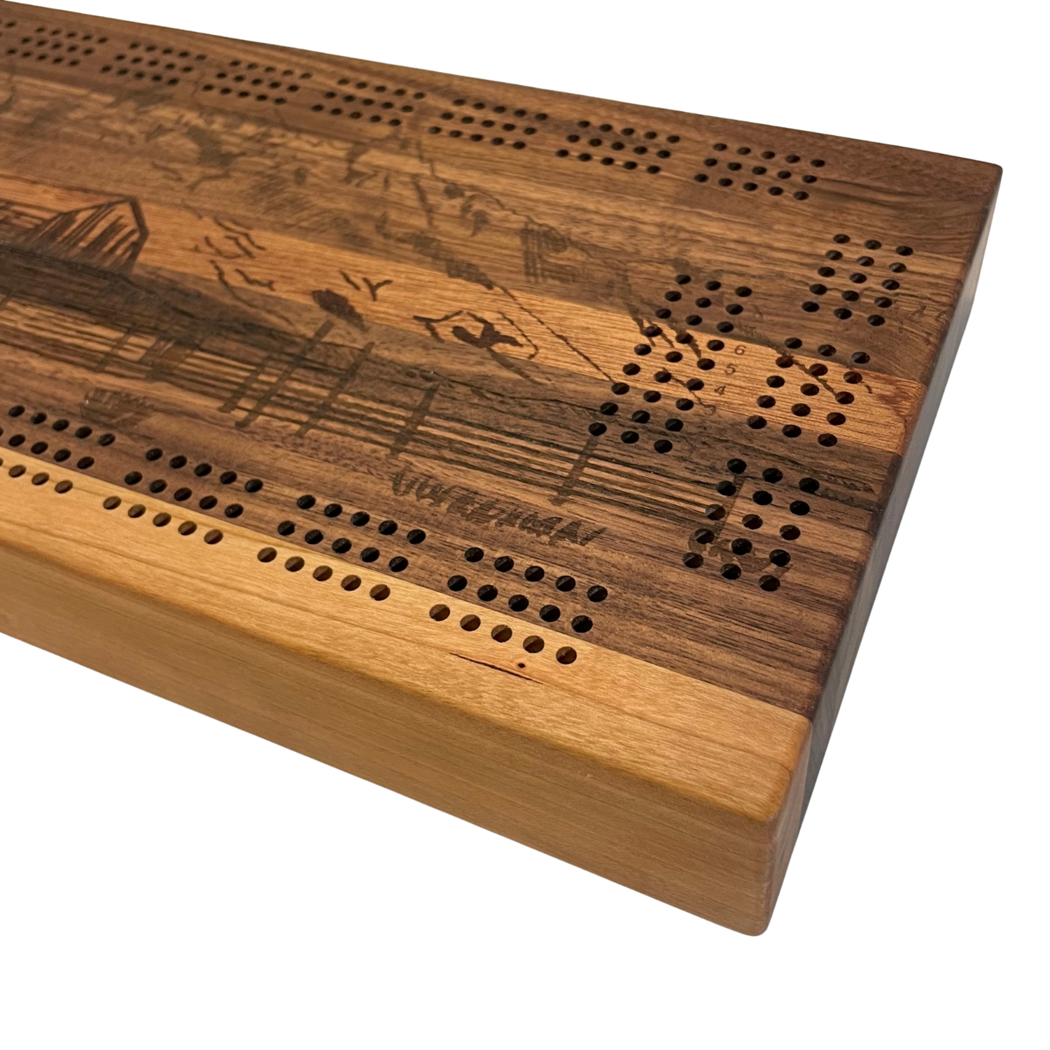 Mormon Row Wooden Cribbage Board