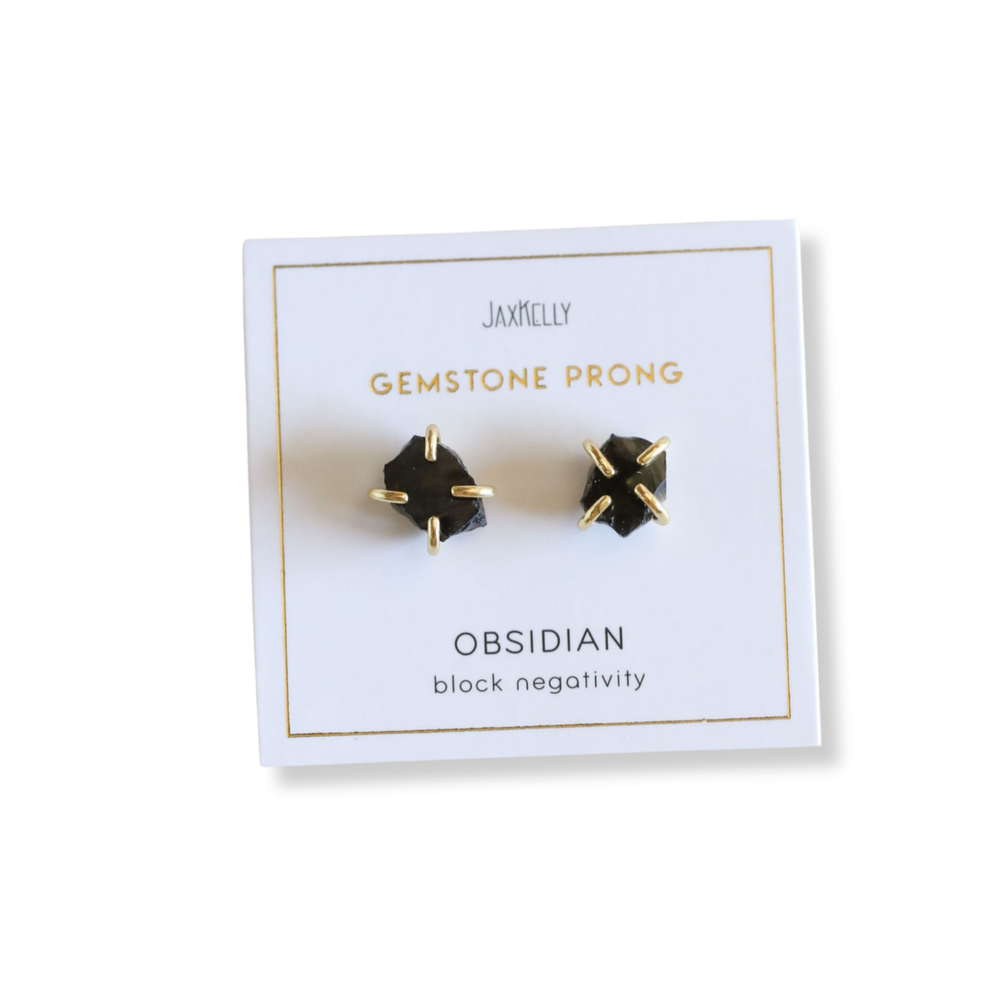 pronged obsidian stud earrings 