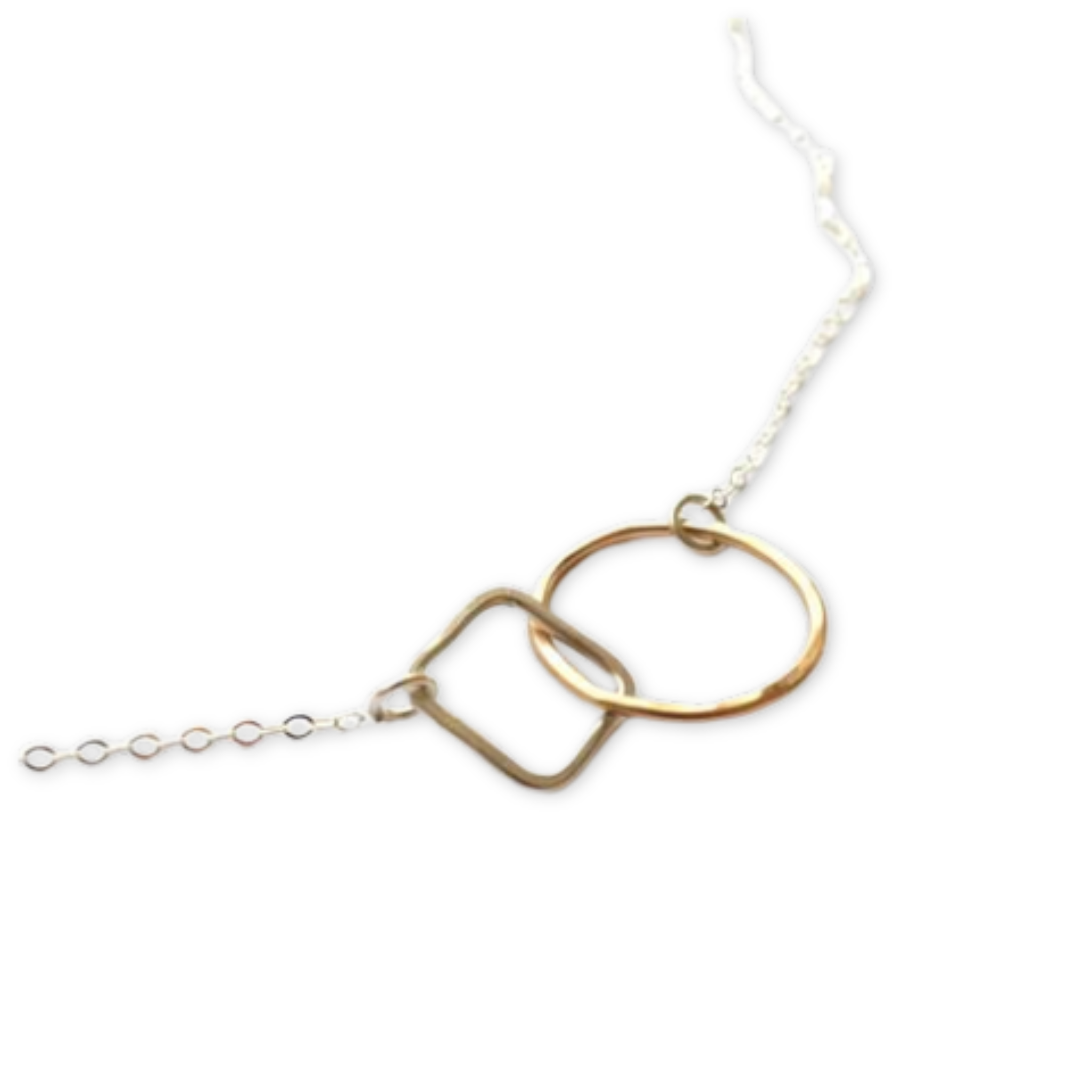 interlocking circle and square on a chain