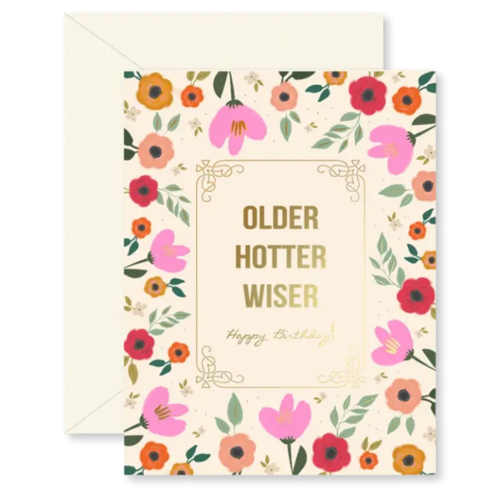 Older Hotter Wiser Birthday Card