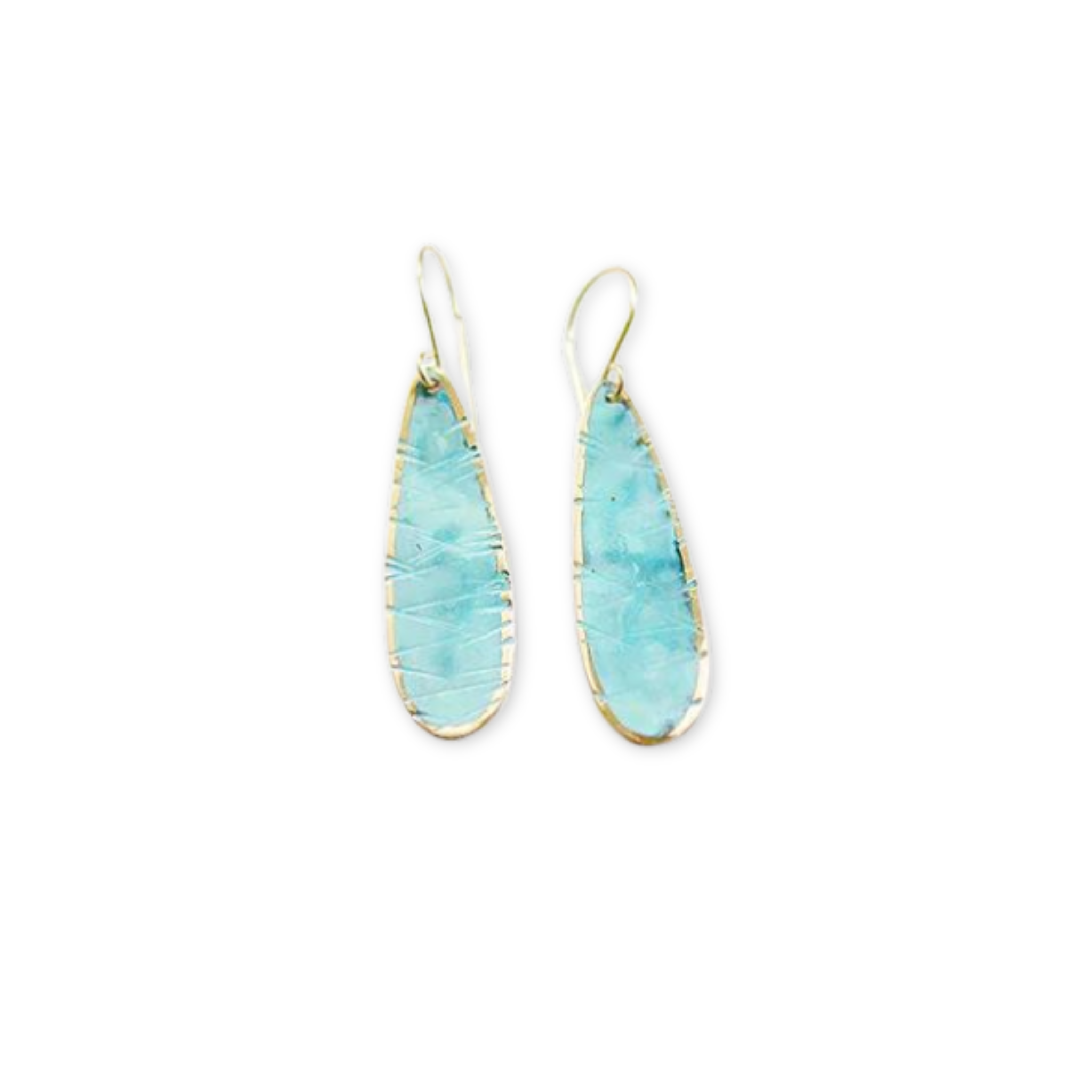 turquoise tear drop shaped earrings