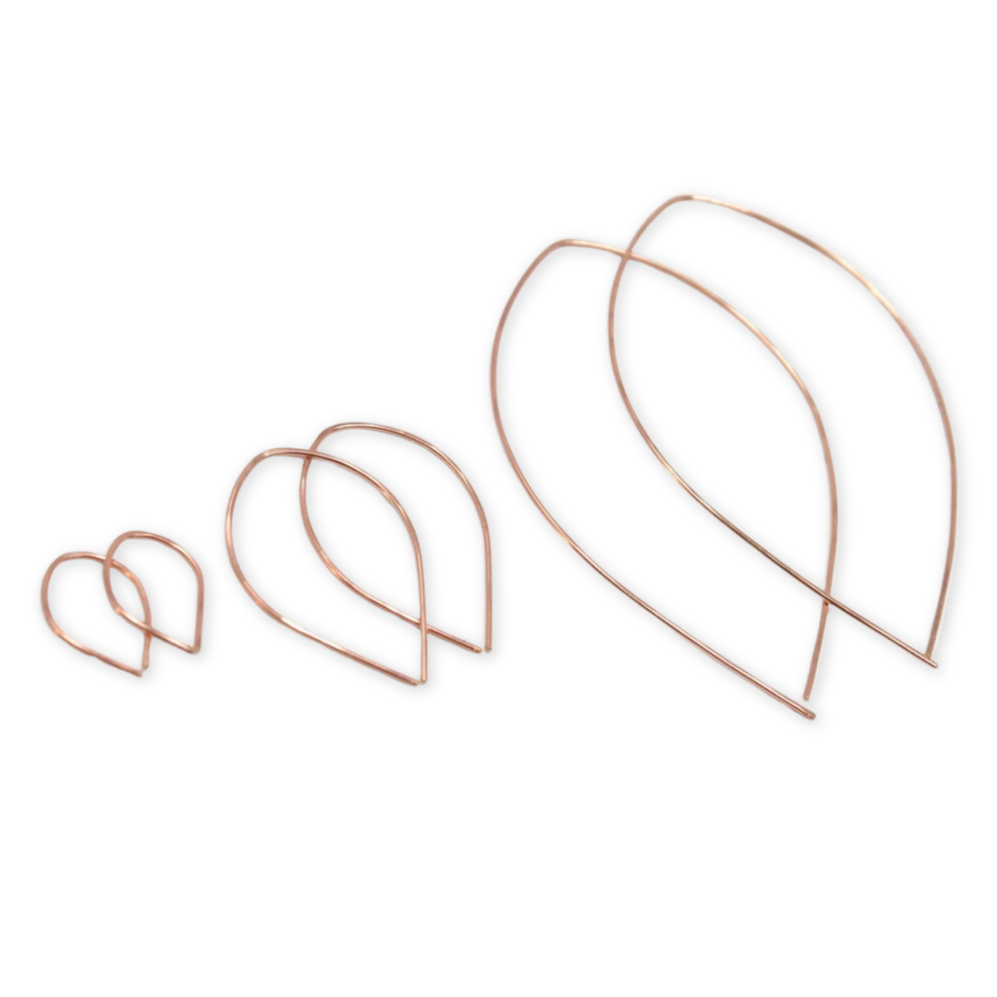 teardrop shaped hoops in different sizes