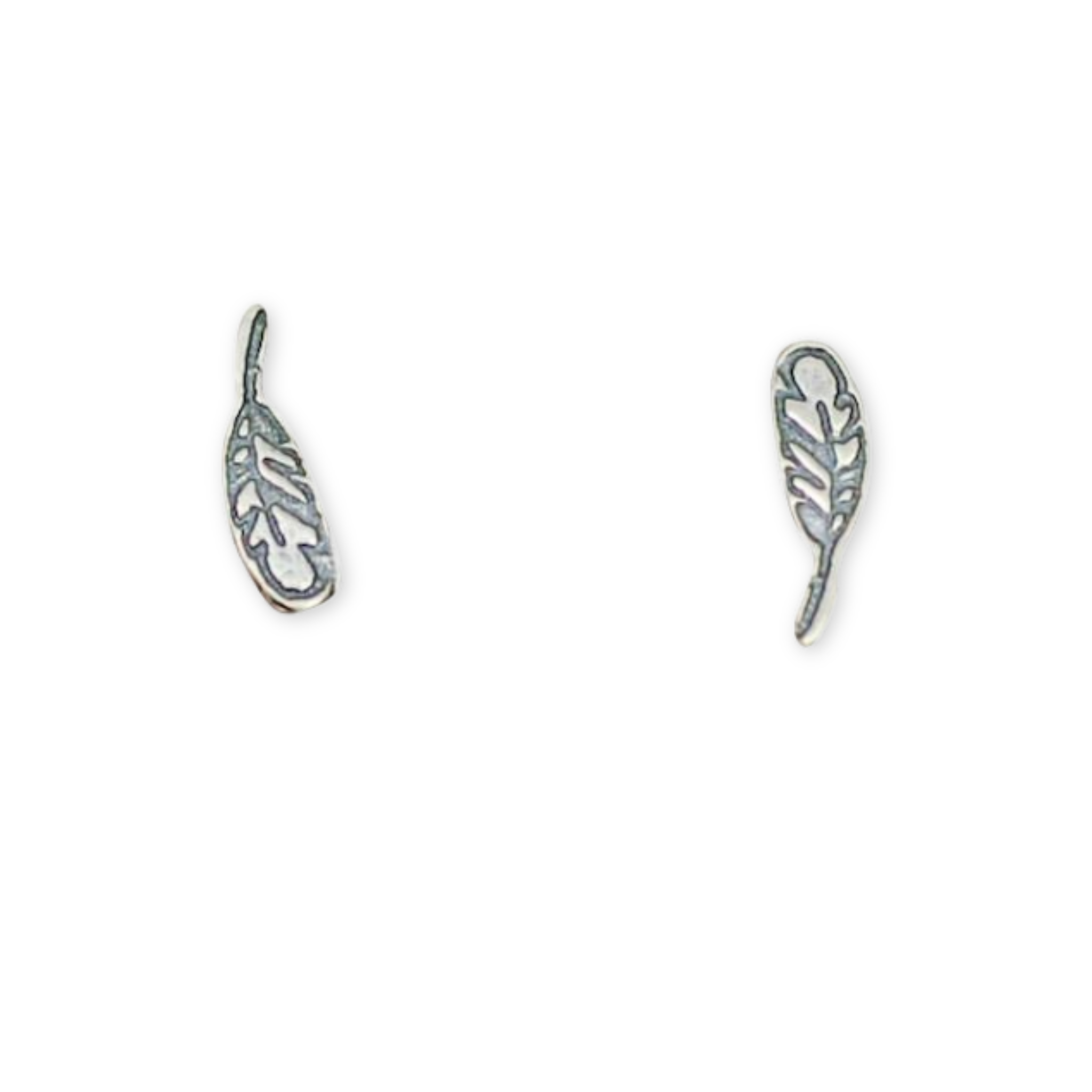 small stud earrings with feathers