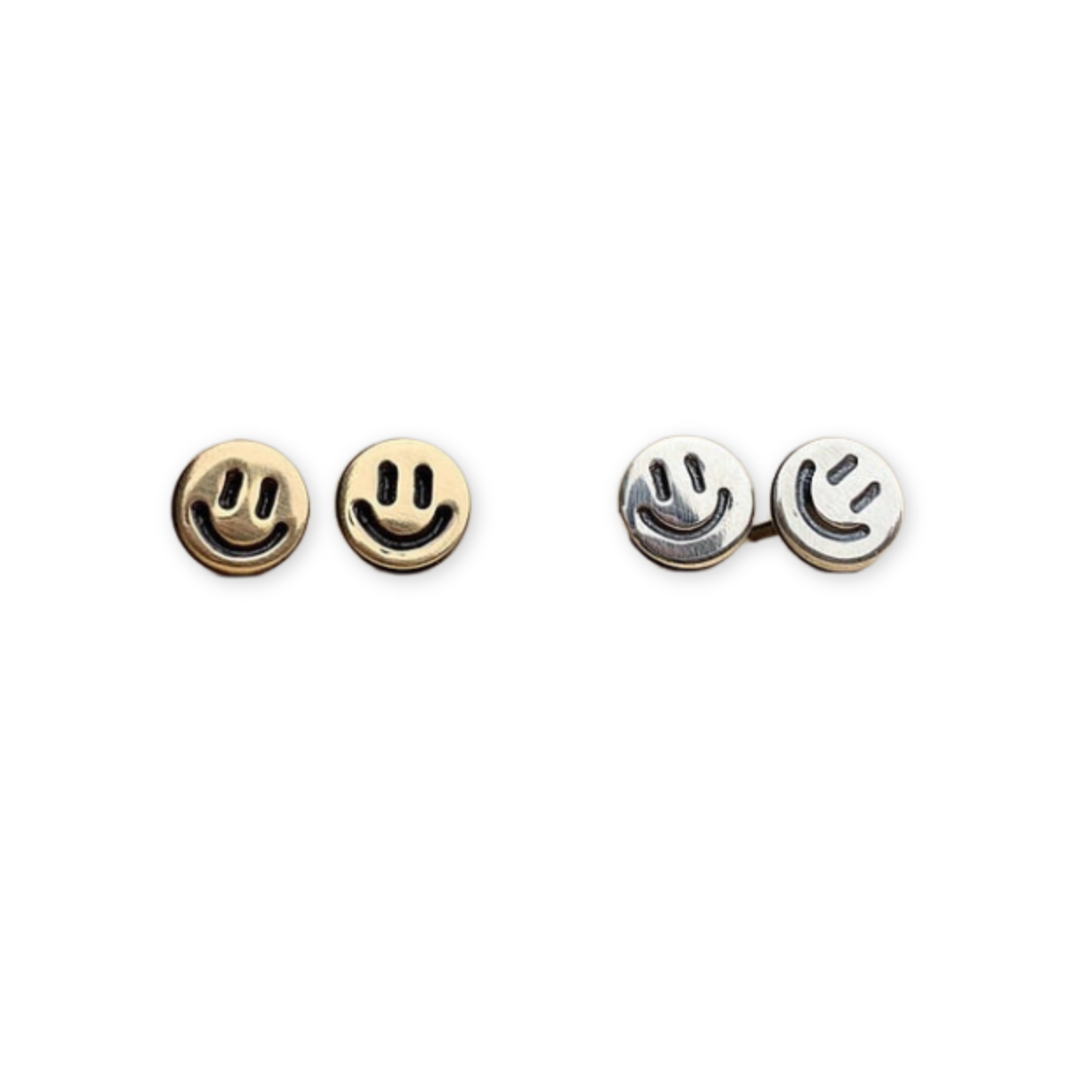 stud earrings with smiley faces
