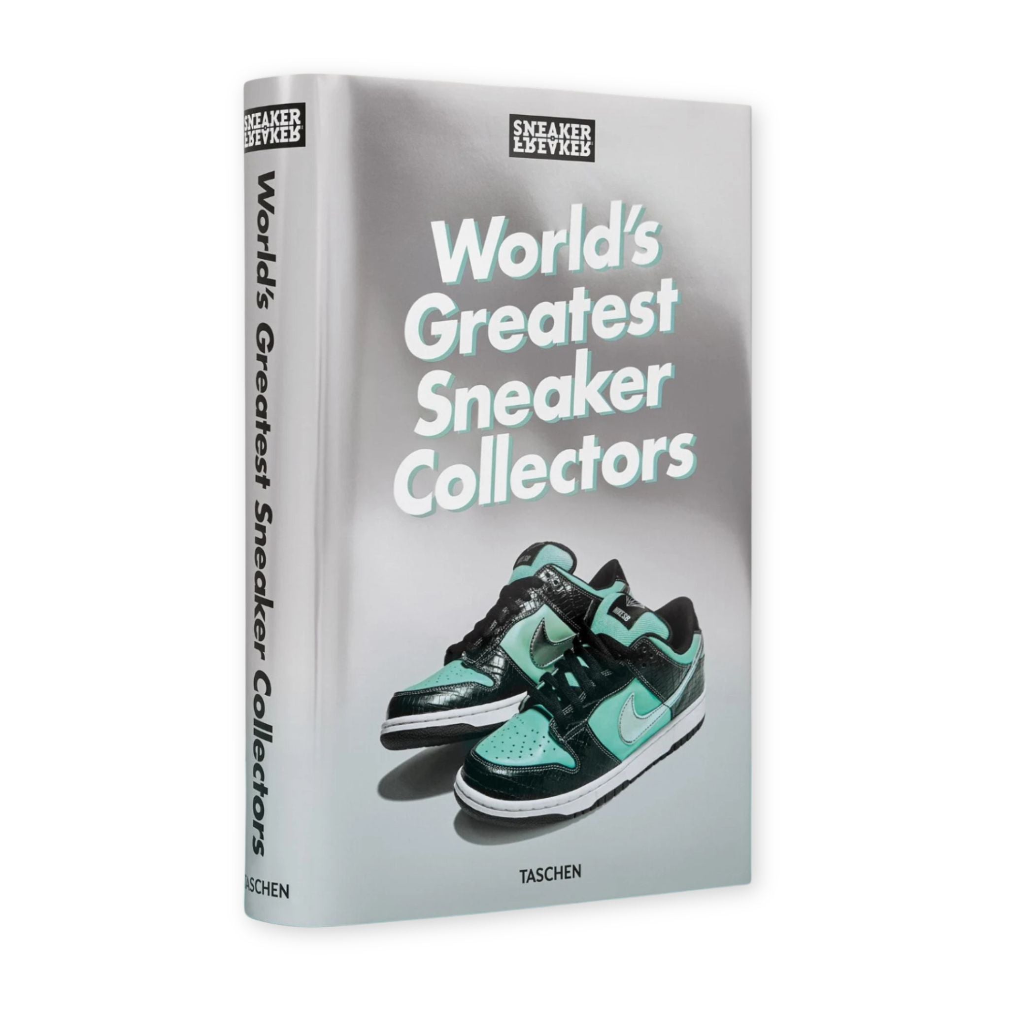 Book titled 'World's Greatest Sneaker Collectors' with a sneaker design on the cover