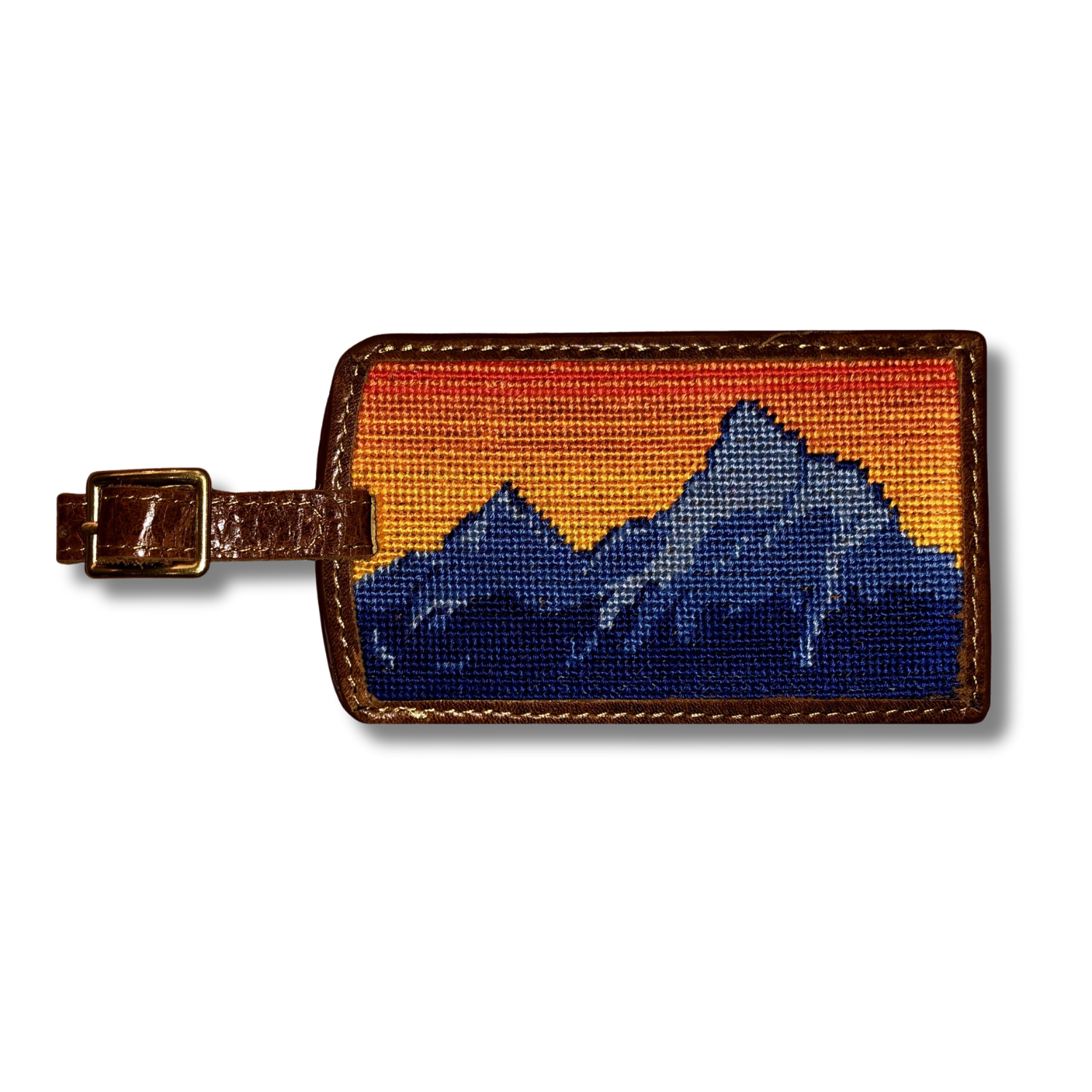 Teton Needlepoint Luggage Tag
