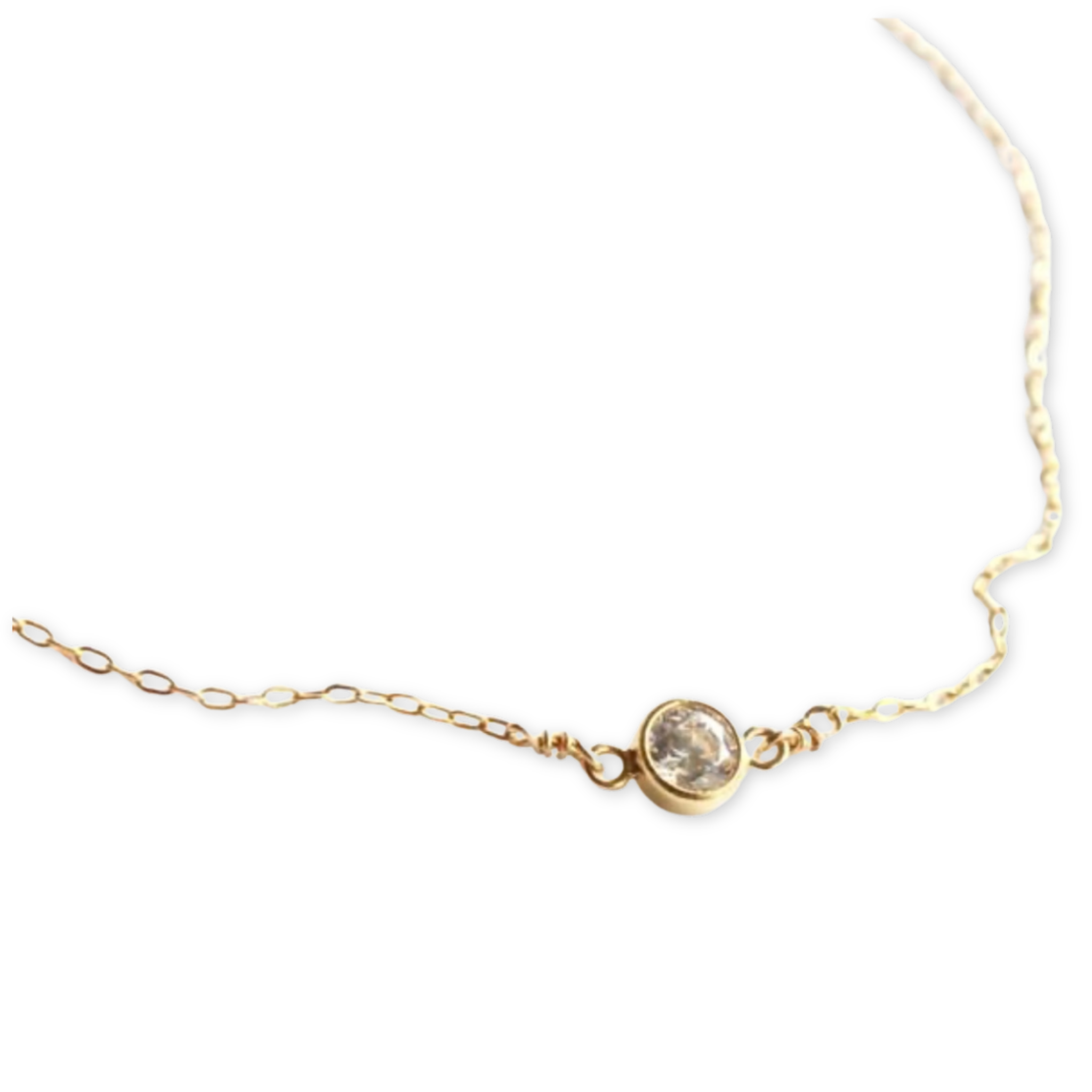 delicate chain with cubic zirconia pendant 