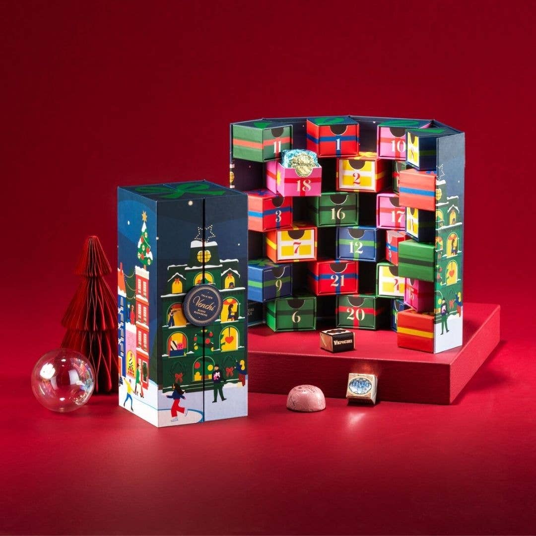 Venchi chocolate advent calendar with festive design