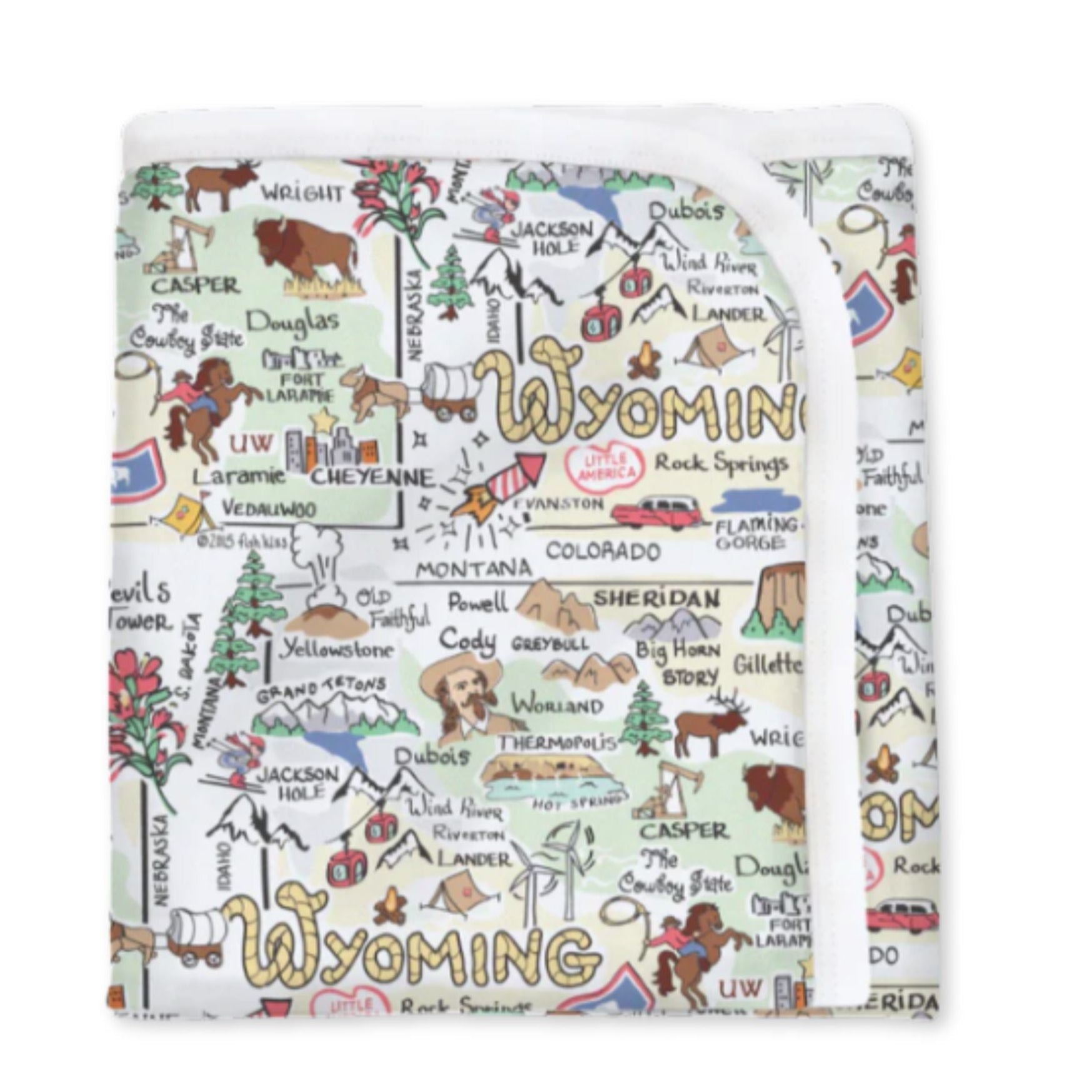 Wyoming Map Baby Blanket
