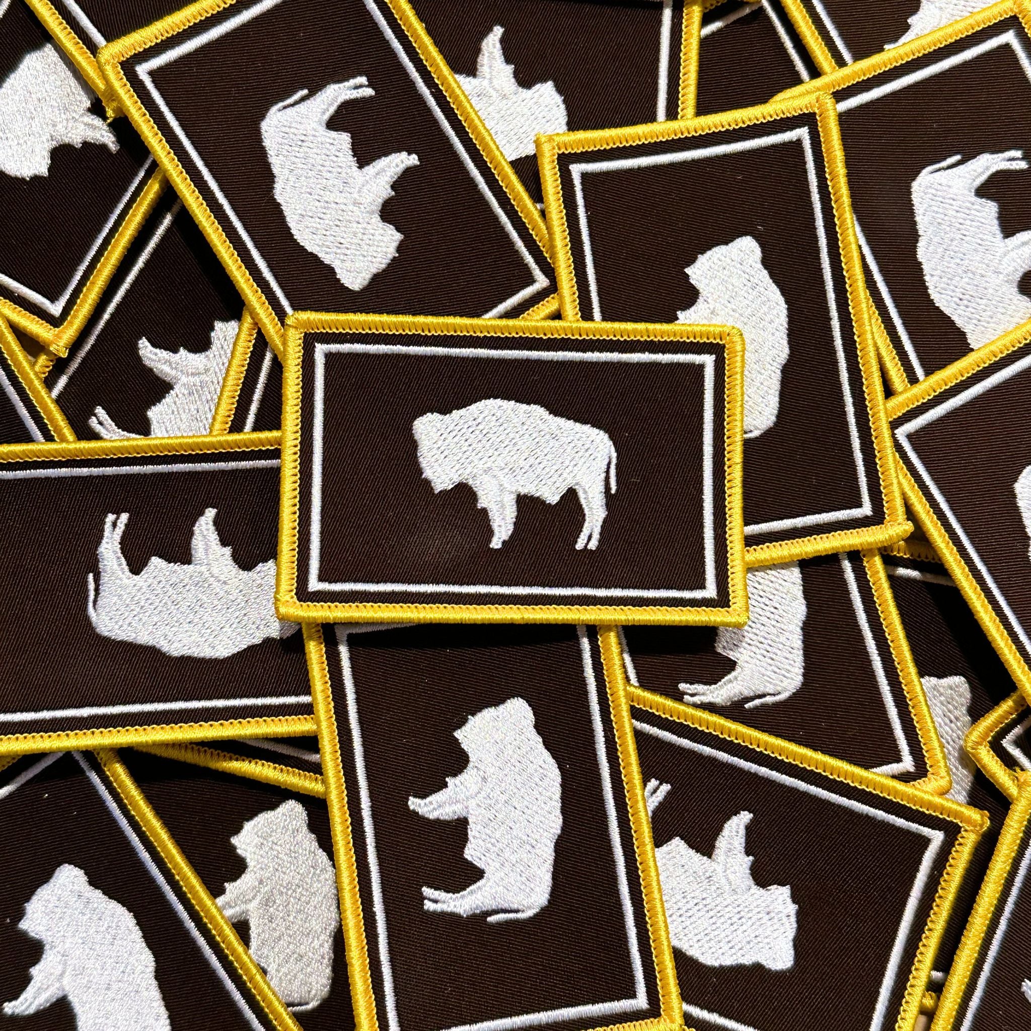 Wyoming Flag Patch Brown and Gold