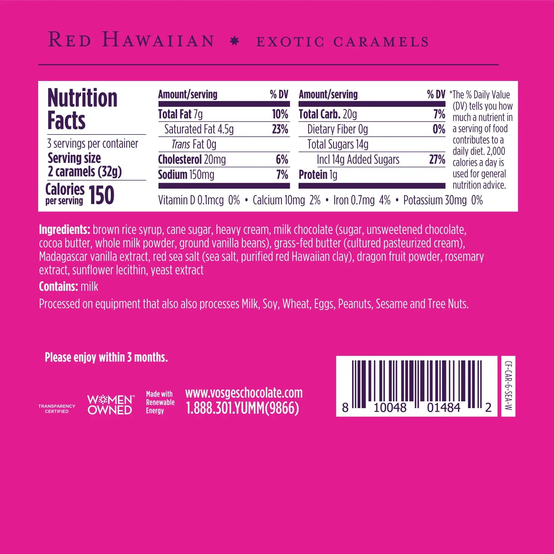 Vosges Haut-Chocolat - Milk Chocolate Covered Caramel w/ Red Hawaiian Salt