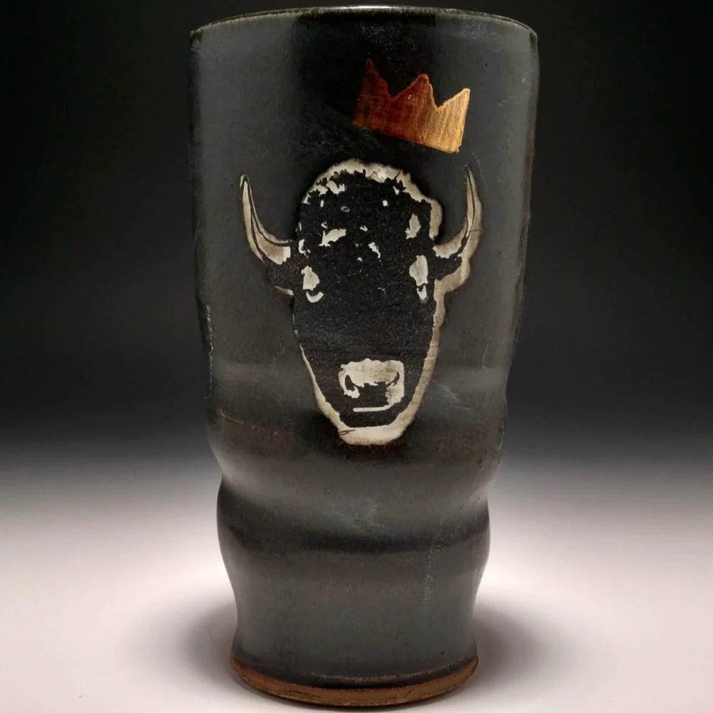 Ceramic Bear and Bison Pint