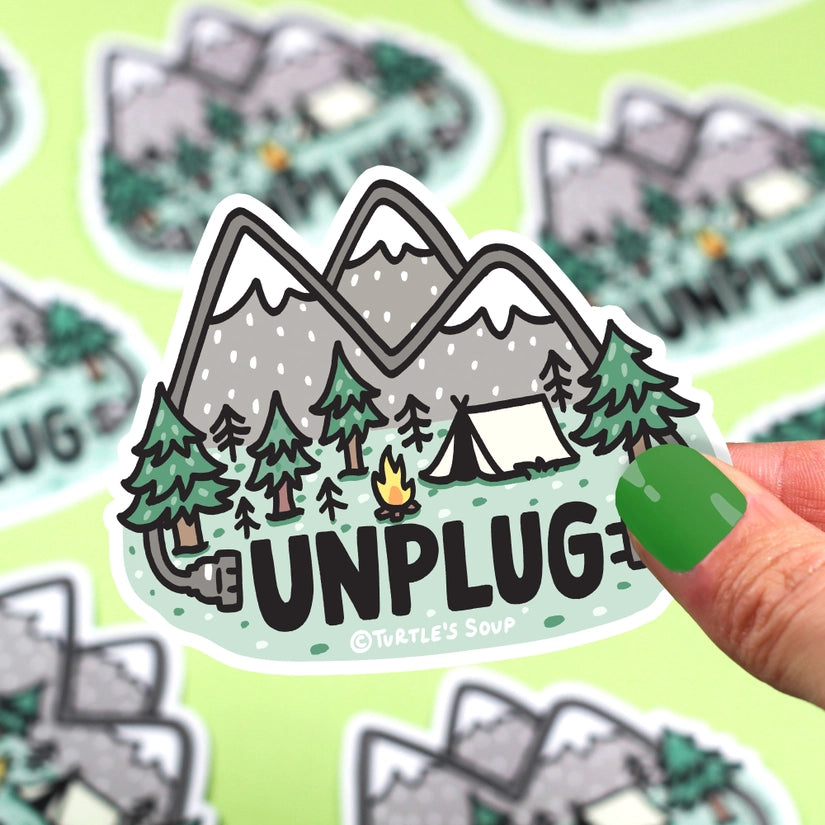 Unplug Mountain Sticker