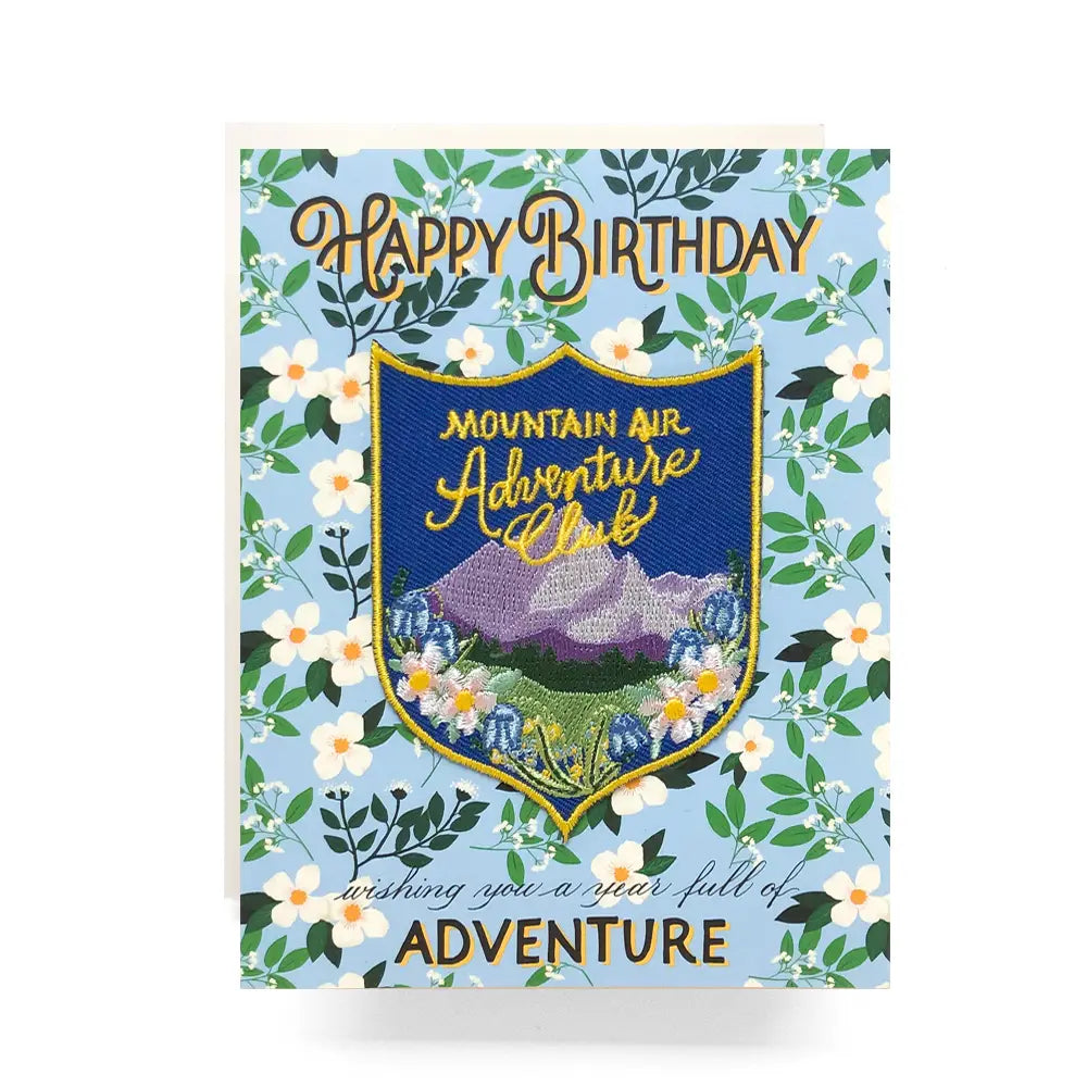 Mountain Adventure Patch Birthday Card