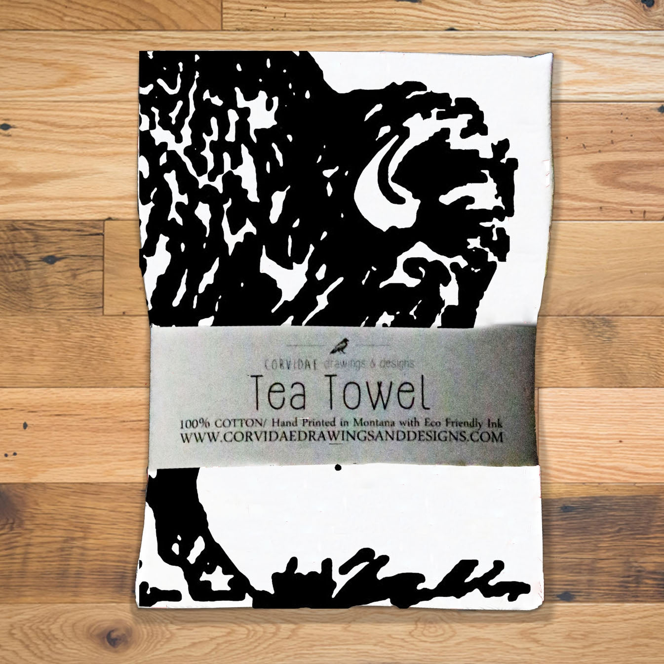 Bison Screen Printed Tea Towel